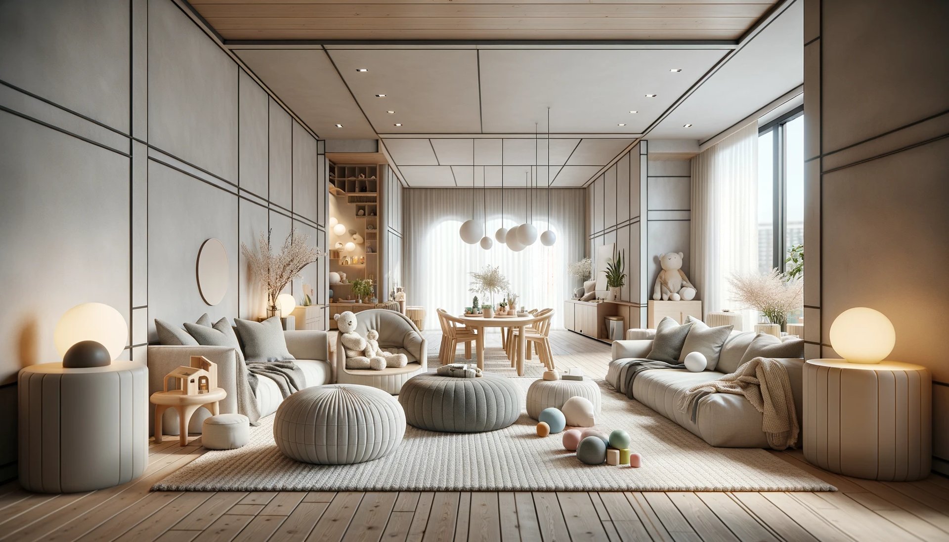 Cozy Japandi-Style Kid-Friendly Living Room