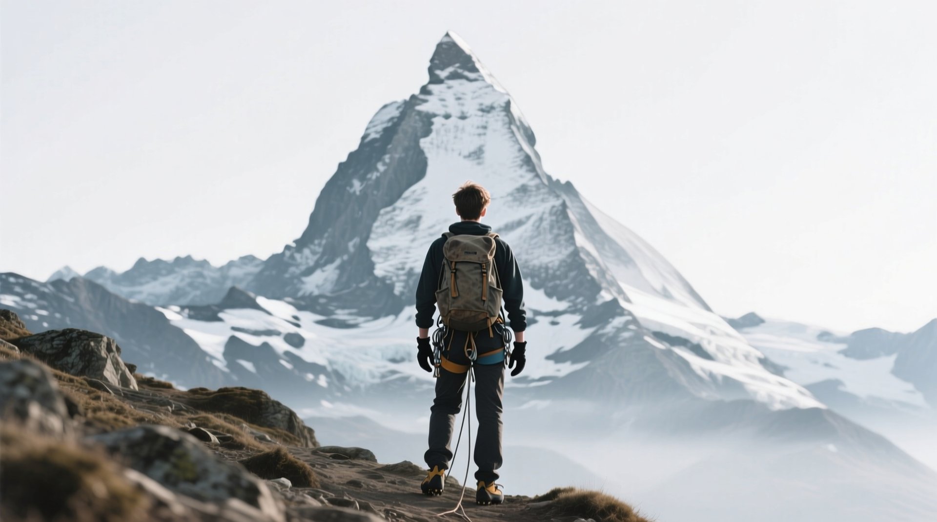 man standing on top of rock mountain during golden hour