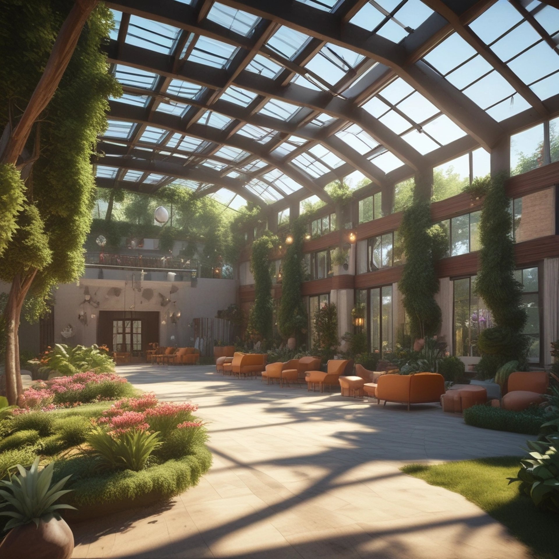 an abstract photo of a curved building with a blue sky in the background