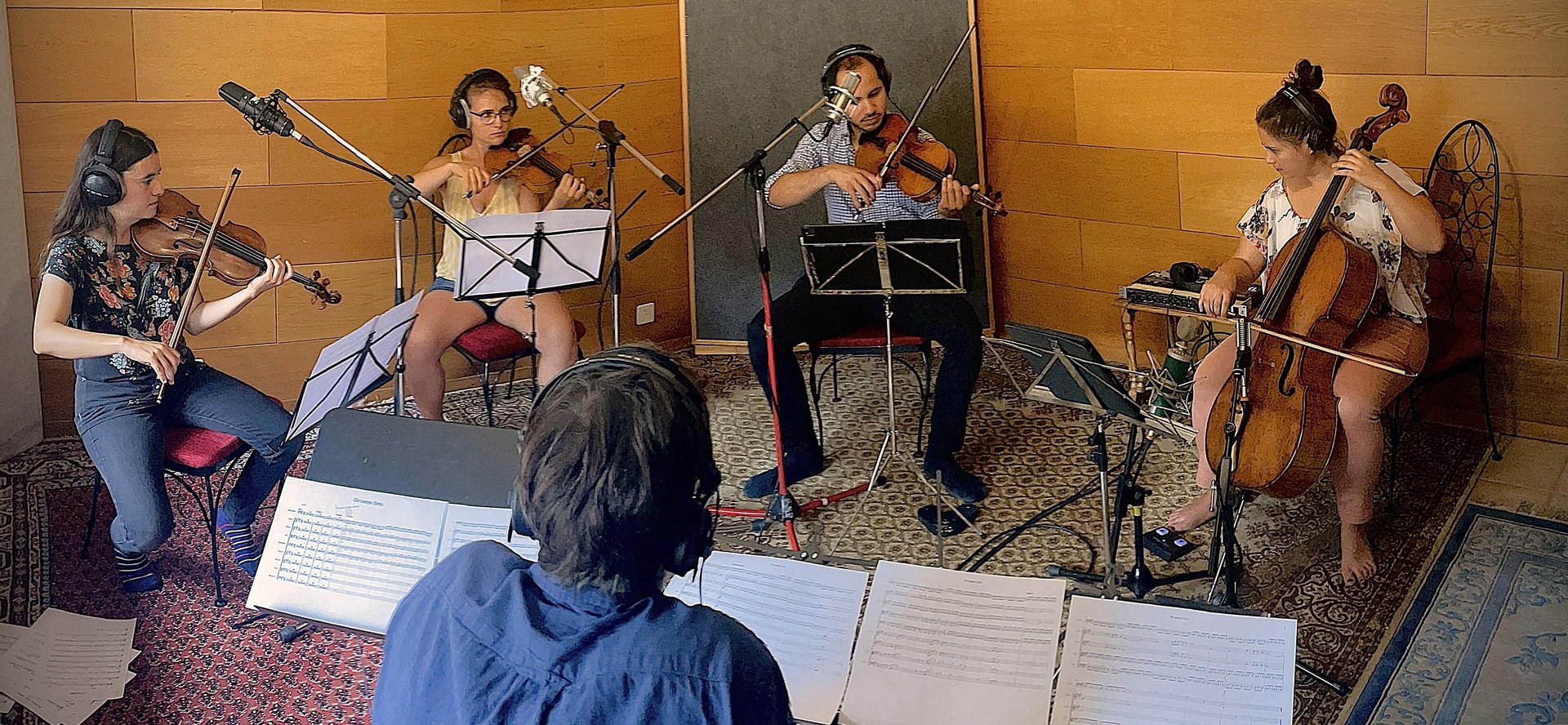 Quatuor à cordes enregistrement, Fils' HOUSE Studio, SIon, Valais