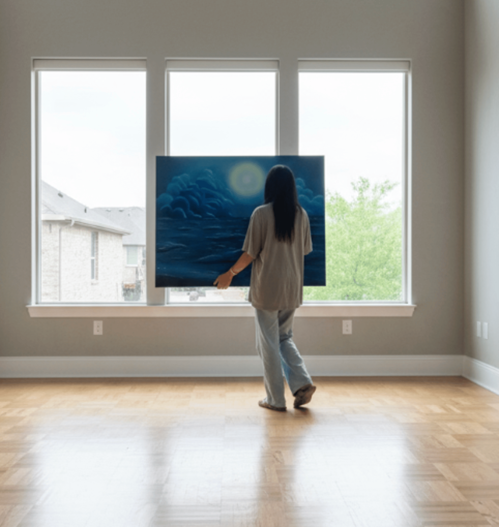 an abstract photo of a curved building with a blue sky in the background