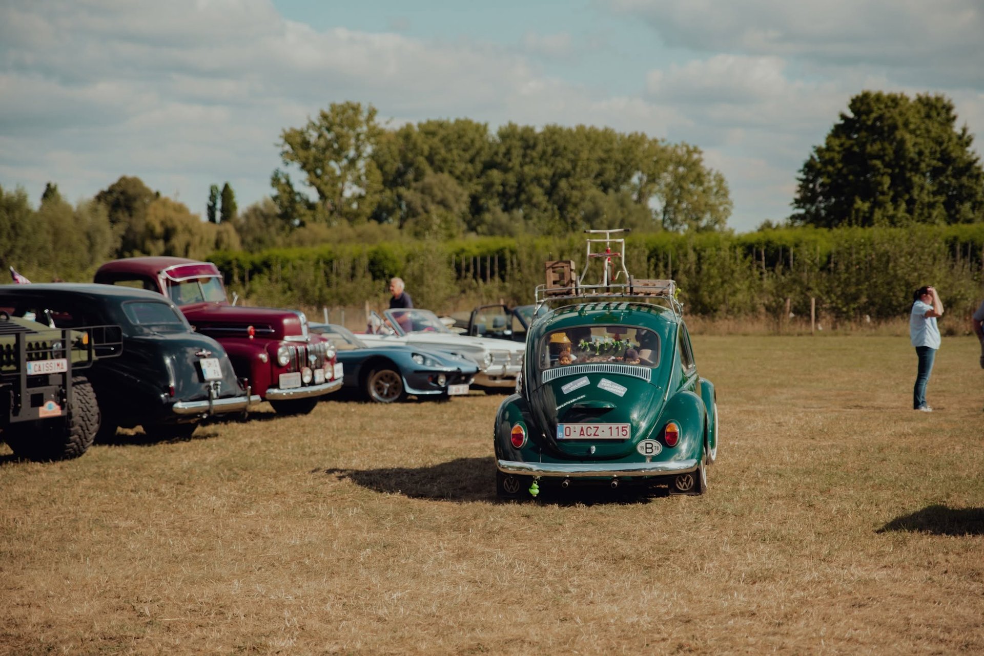 a row of cars parked