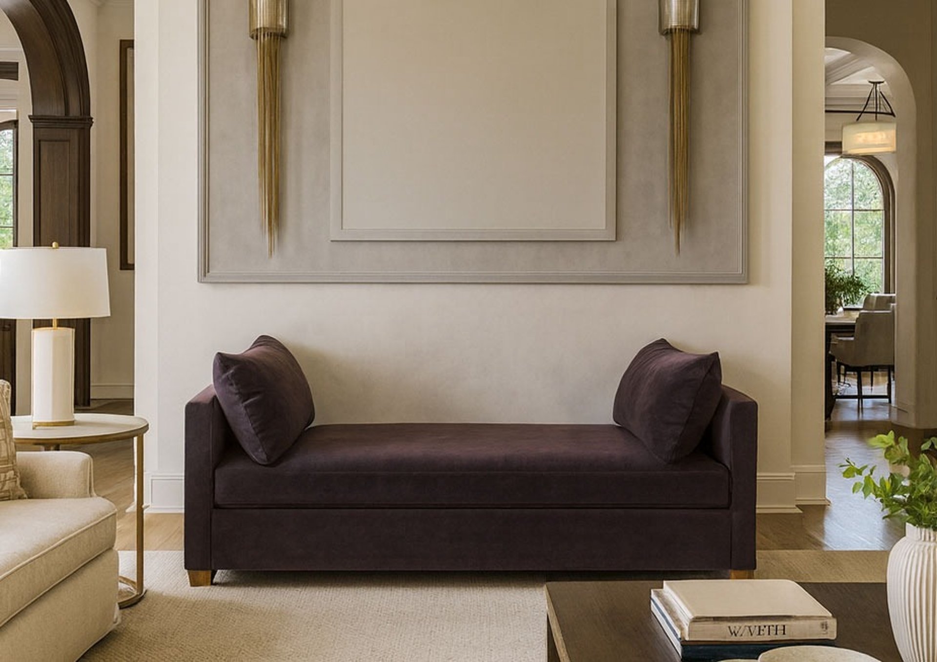 Elegant custom velvet daybed by Solo Home Decor