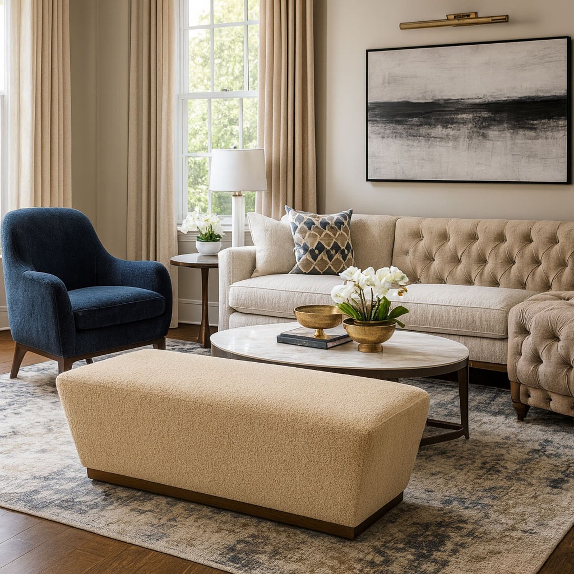 Solo Home Decor custom upholstered bench 