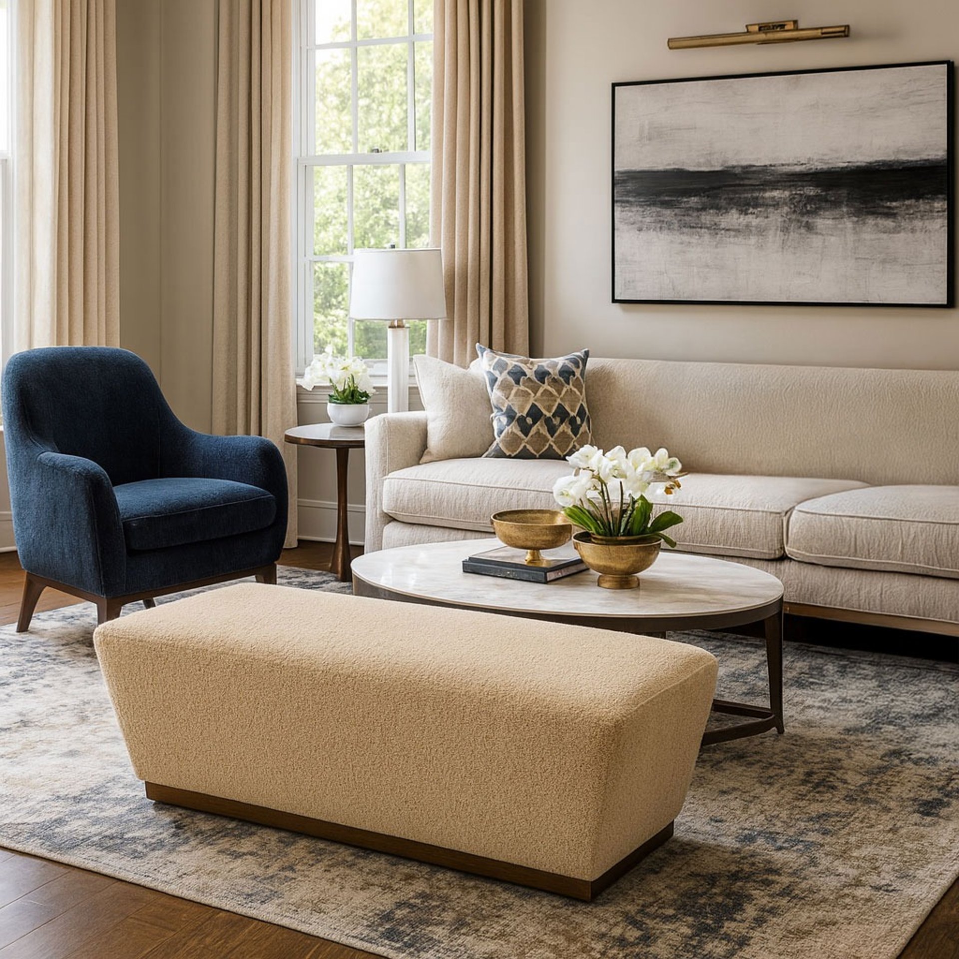 Solo Home Decor custom upholstered bench