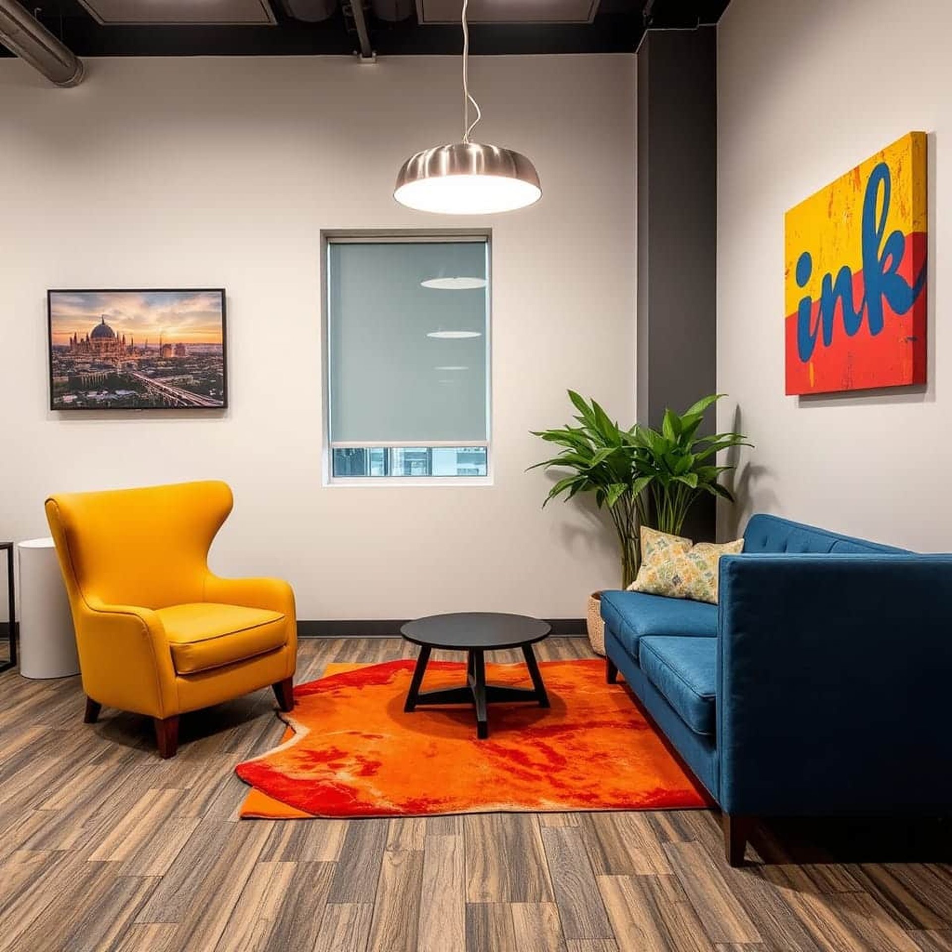 inkprint publishing house office waiting area.