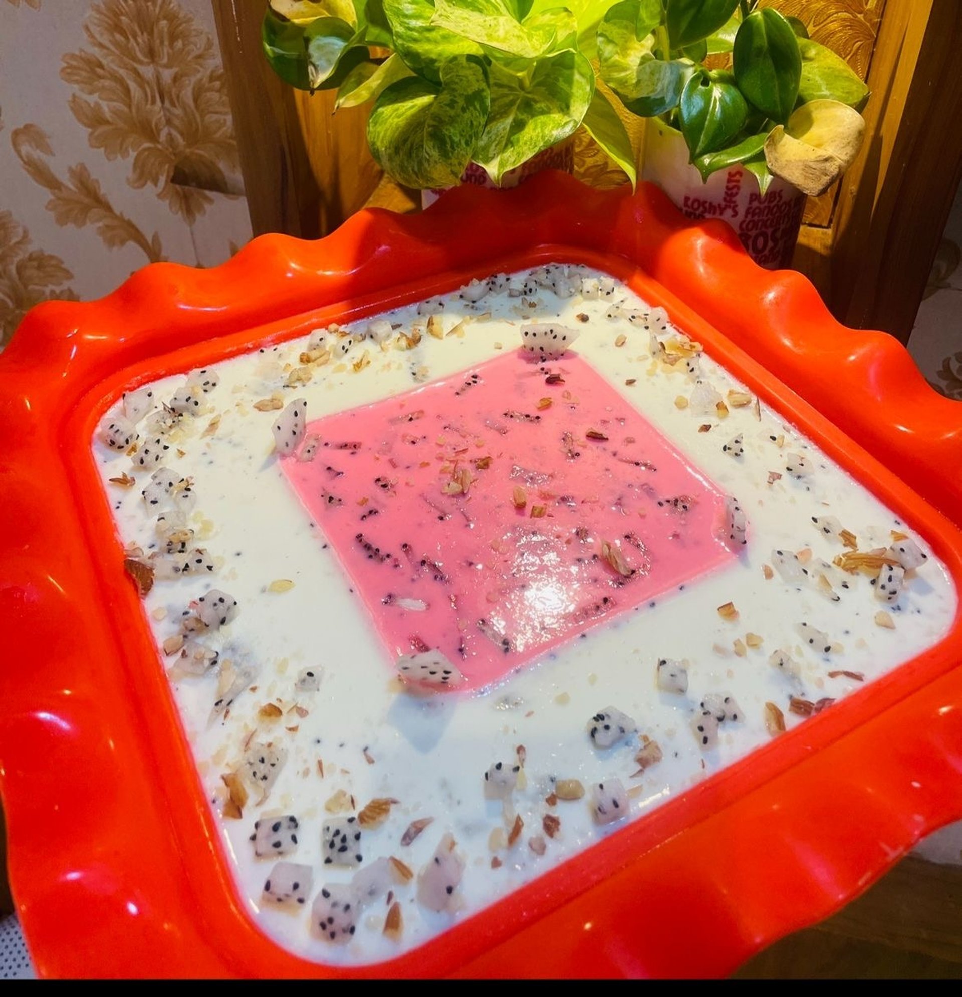 Dragon fruits pudding