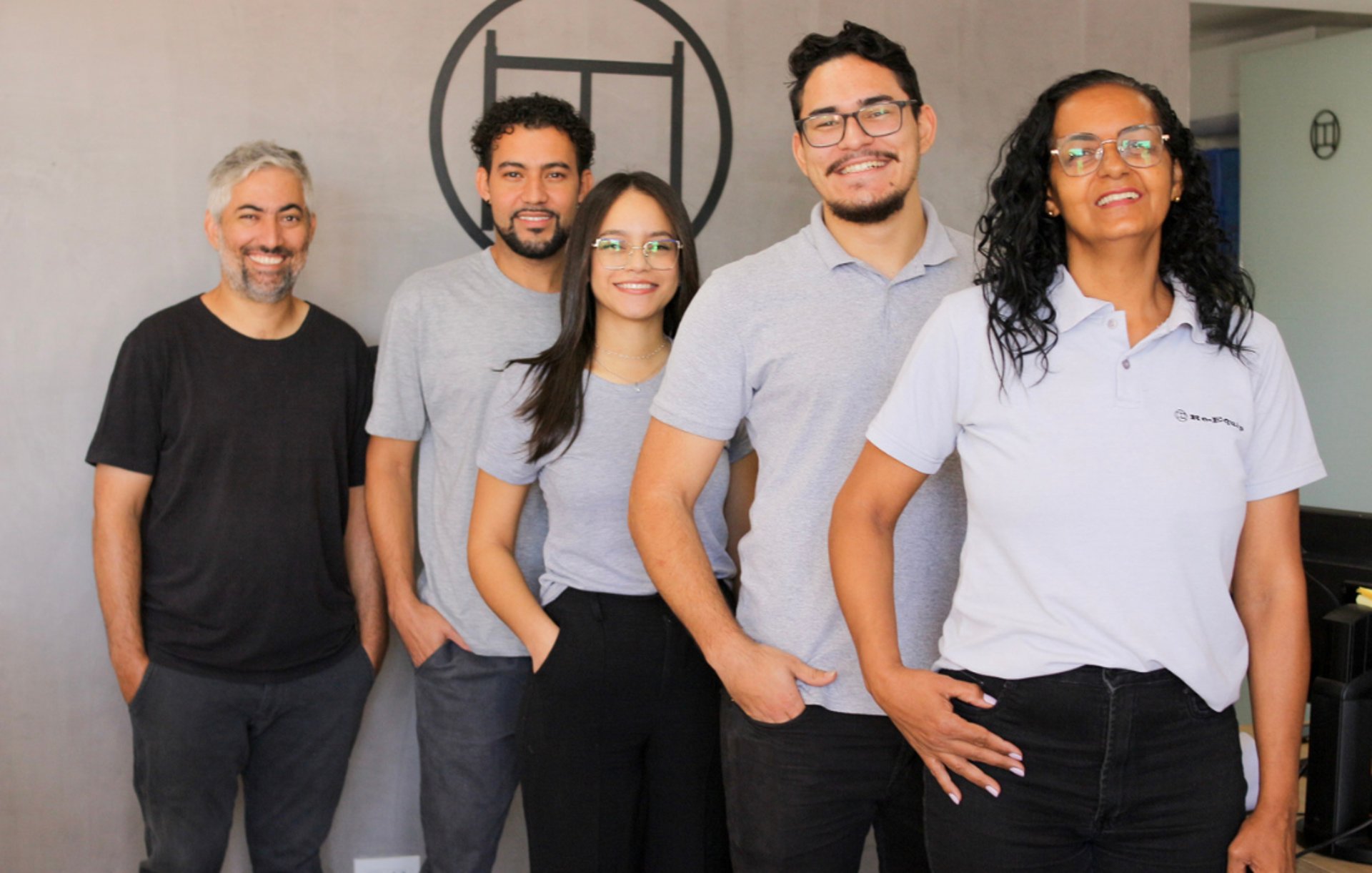 an abstract photo of a curved building with a blue sky in the background