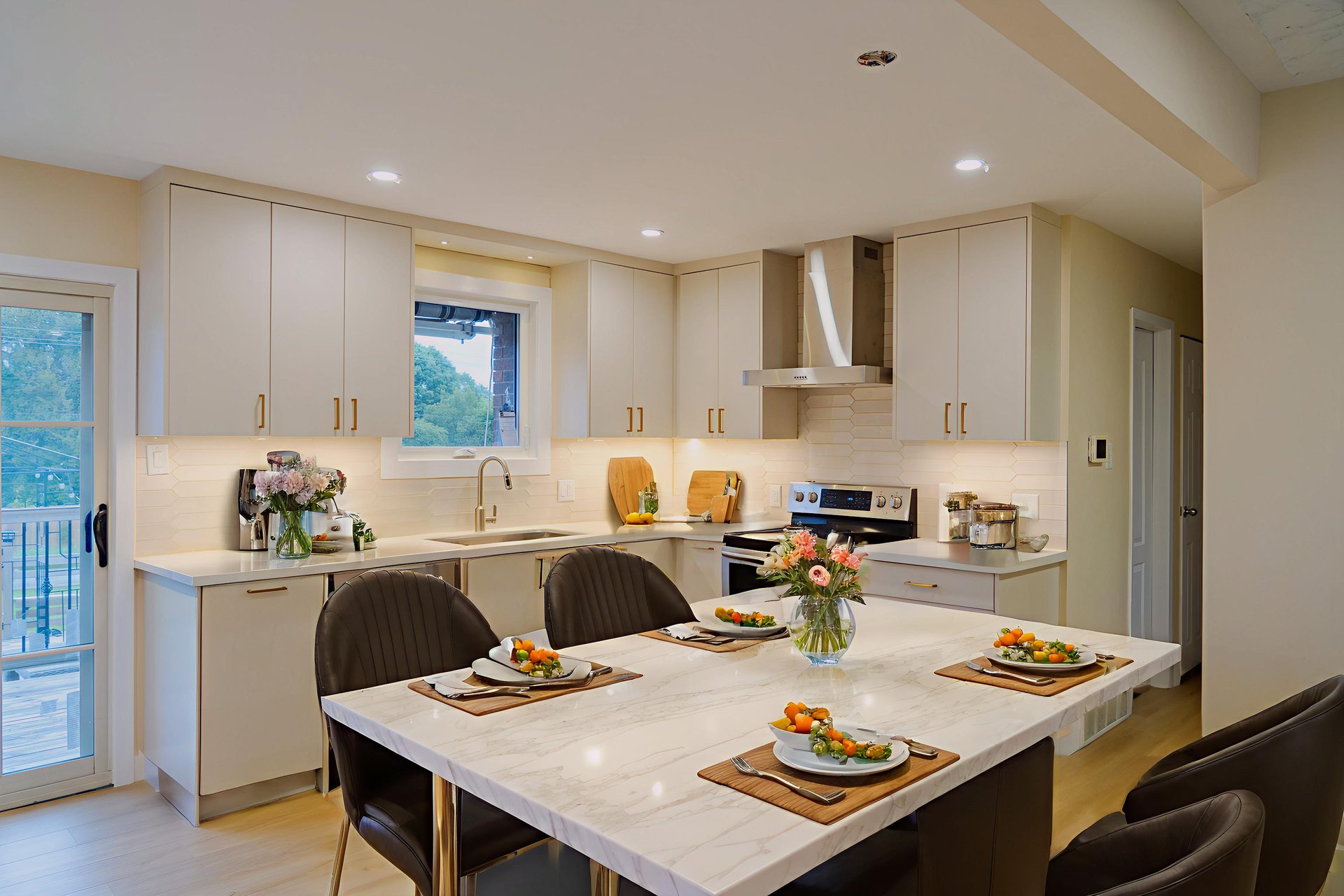 an abstract photo of a curved building with a blue sky in the background