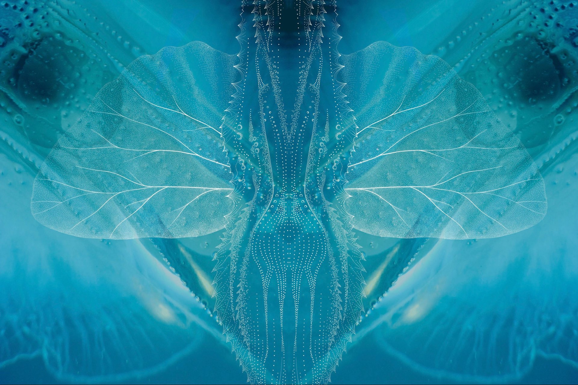 an abstract photo of a curved building with a blue sky in the background