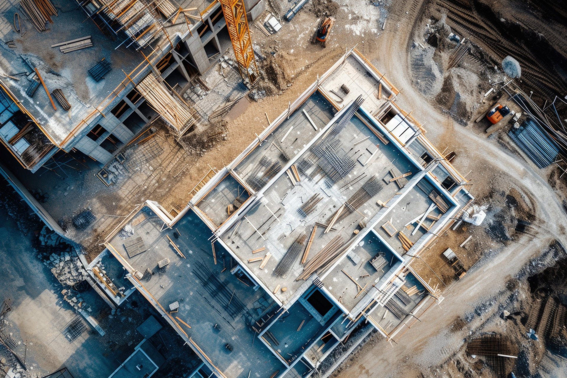 aerial photography of dump trucks