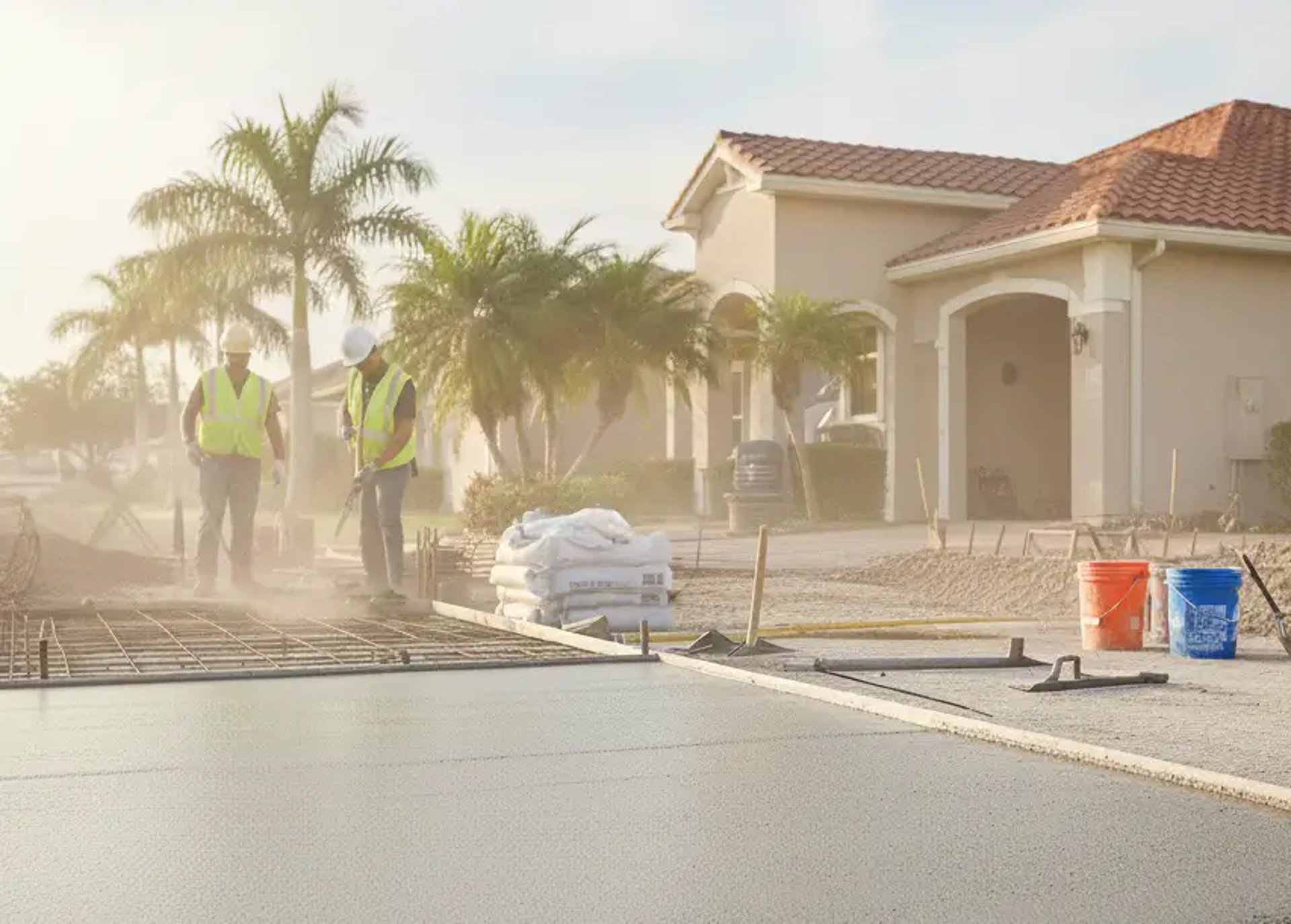 concrete driveway installation in Fort Myers, Florida