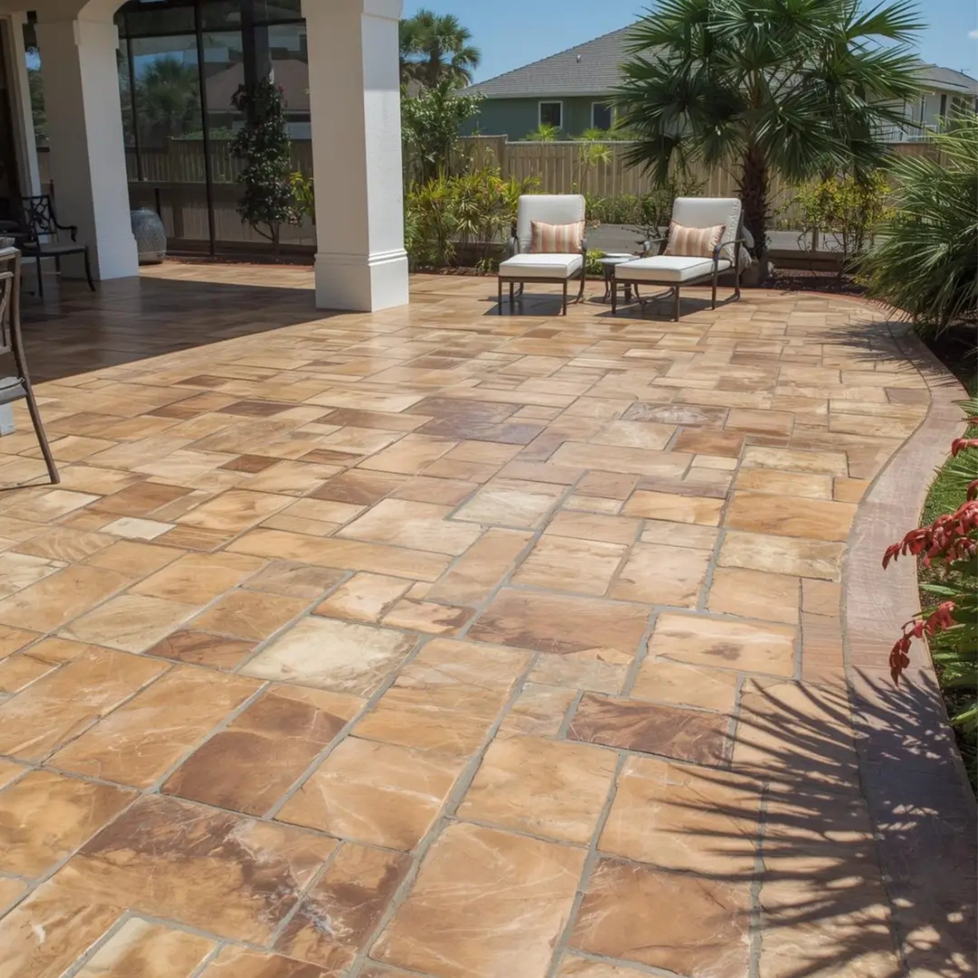 Stamped concrete patio Fort Myers