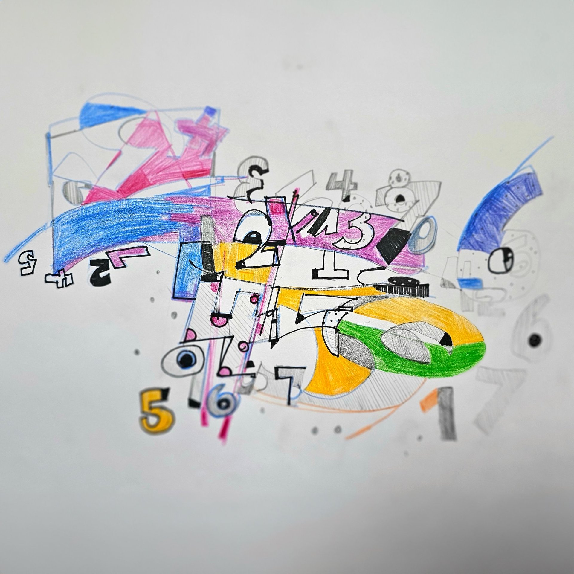 an abstract photo of a curved building with a blue sky in the background