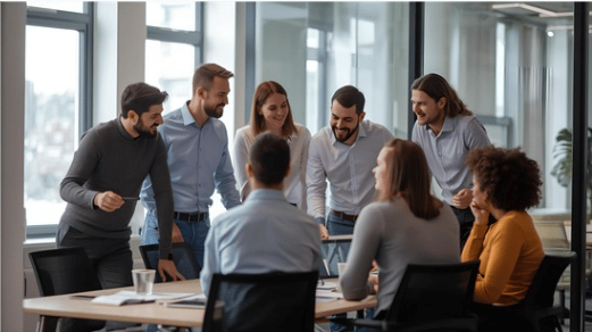 group of people having a meeting