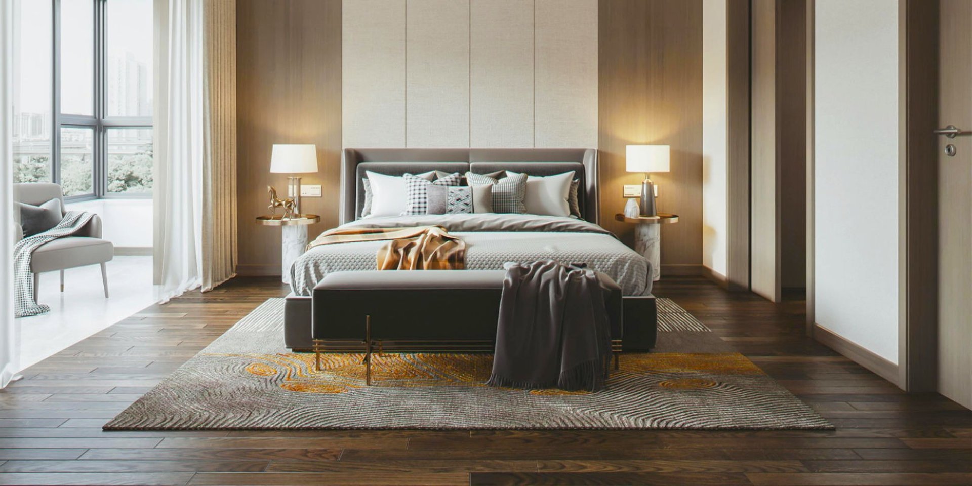 photo of a modern hotel room