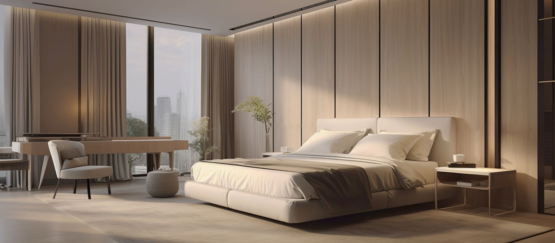 photo of a modern hotel room