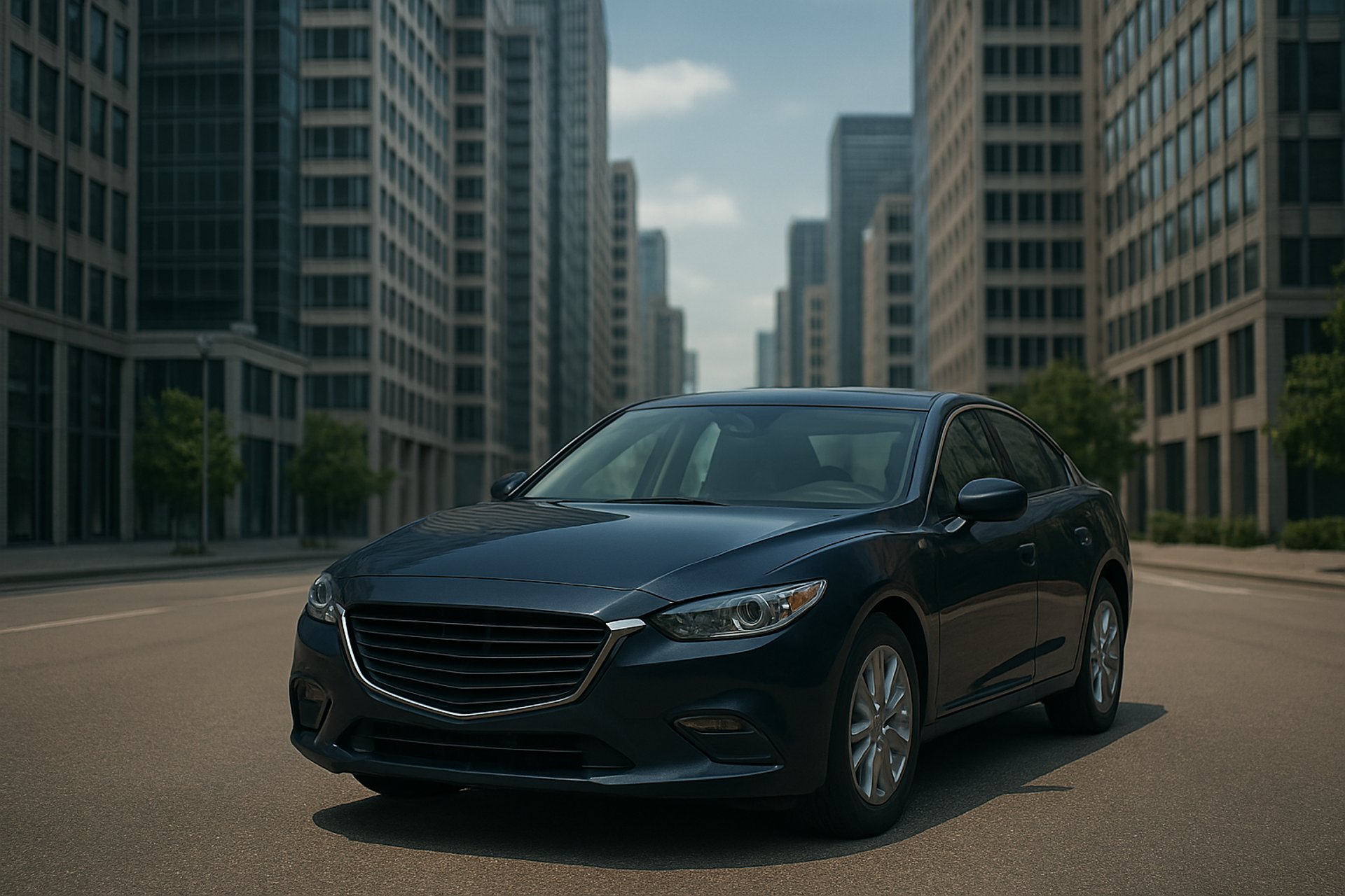 black sedan on road during daytime