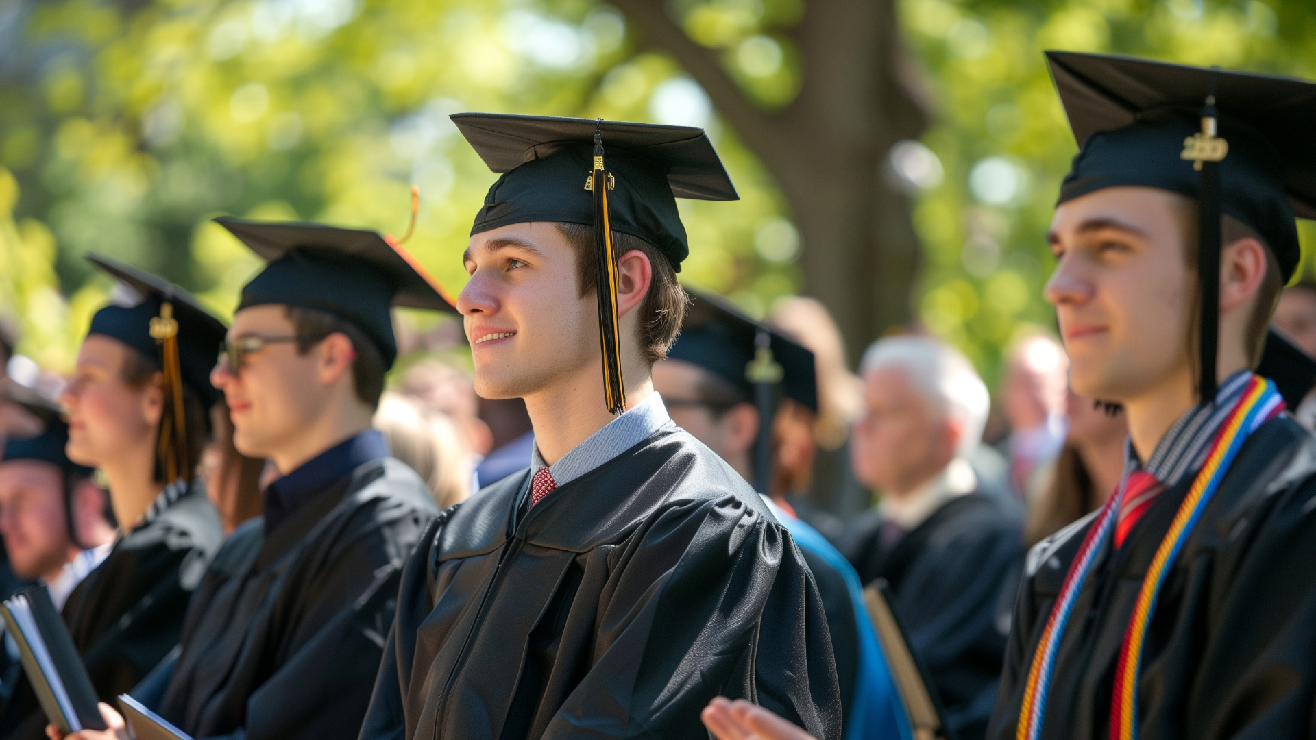 a person wearing a graduation cap and gown