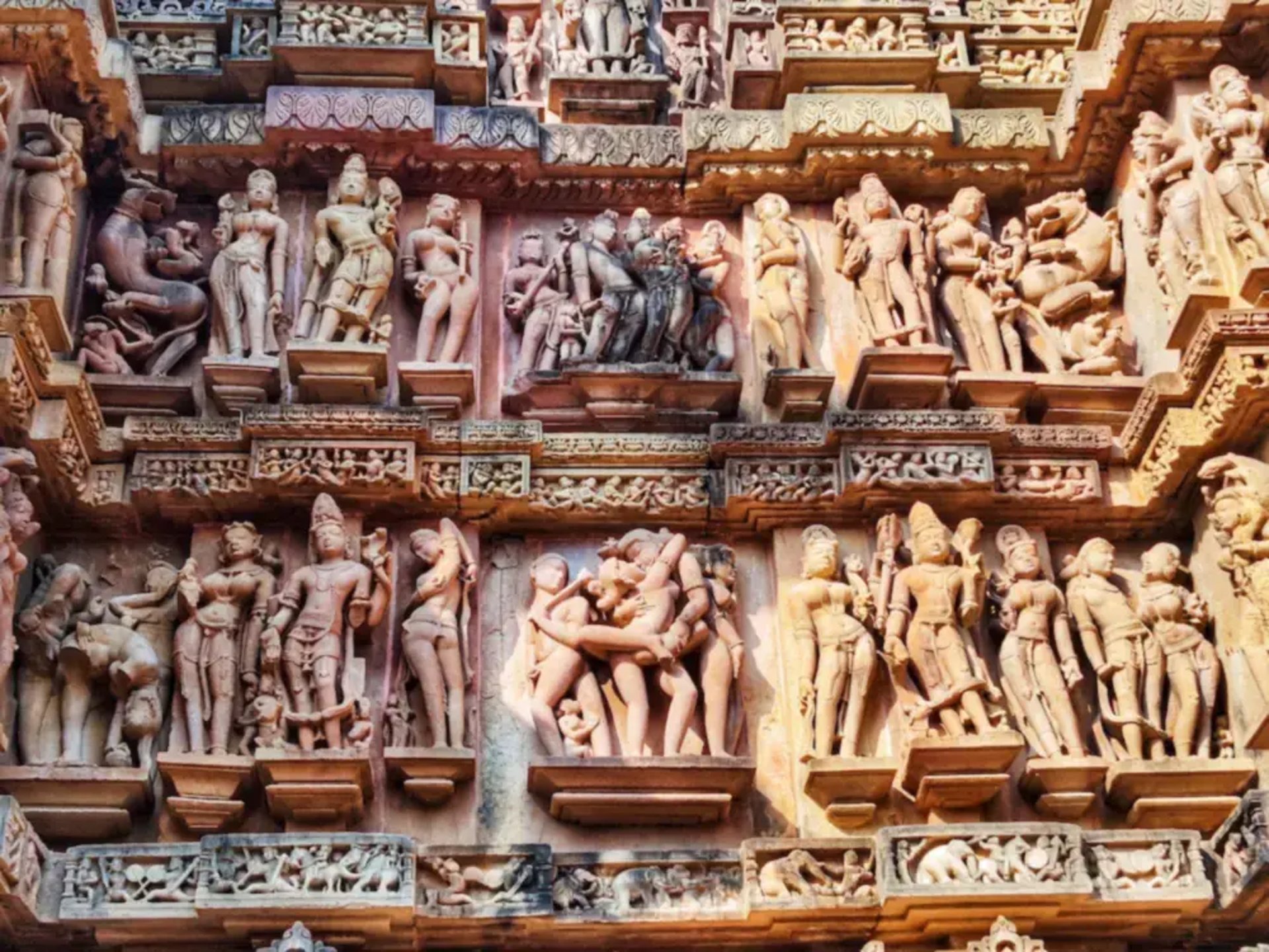 Khajuraho temple carvings