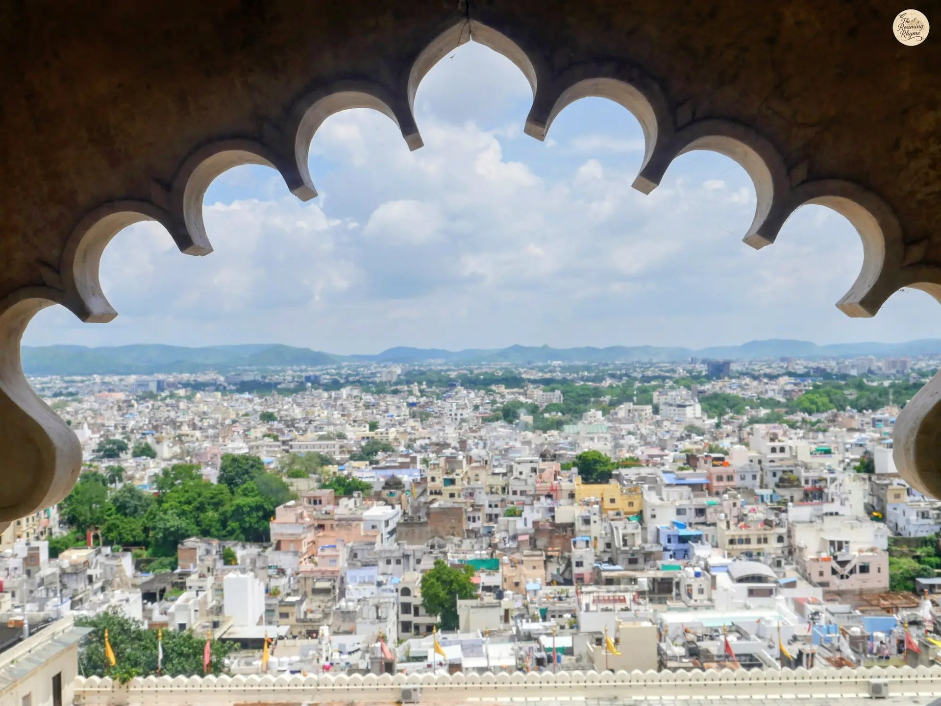 Udaipur town panorama captured from the high terrace of Badi Mahal in Udaipur City Palace.