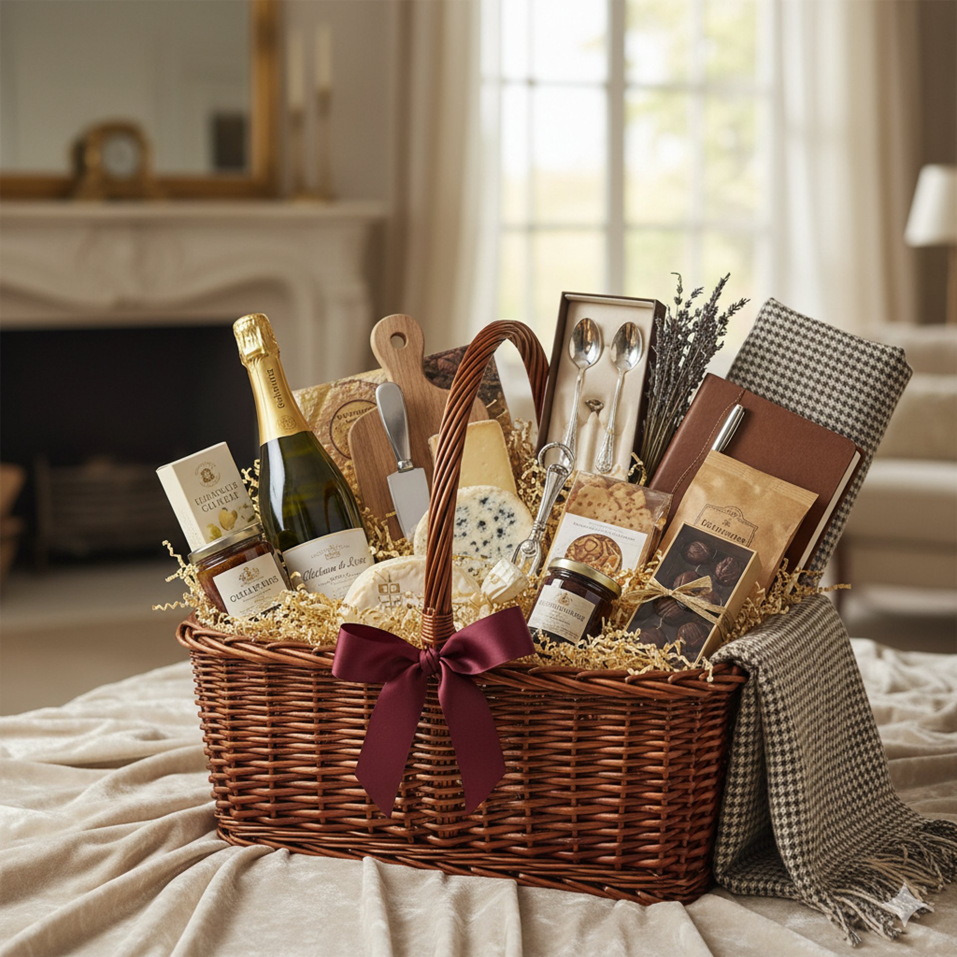 brown and white wicker basket with fruits