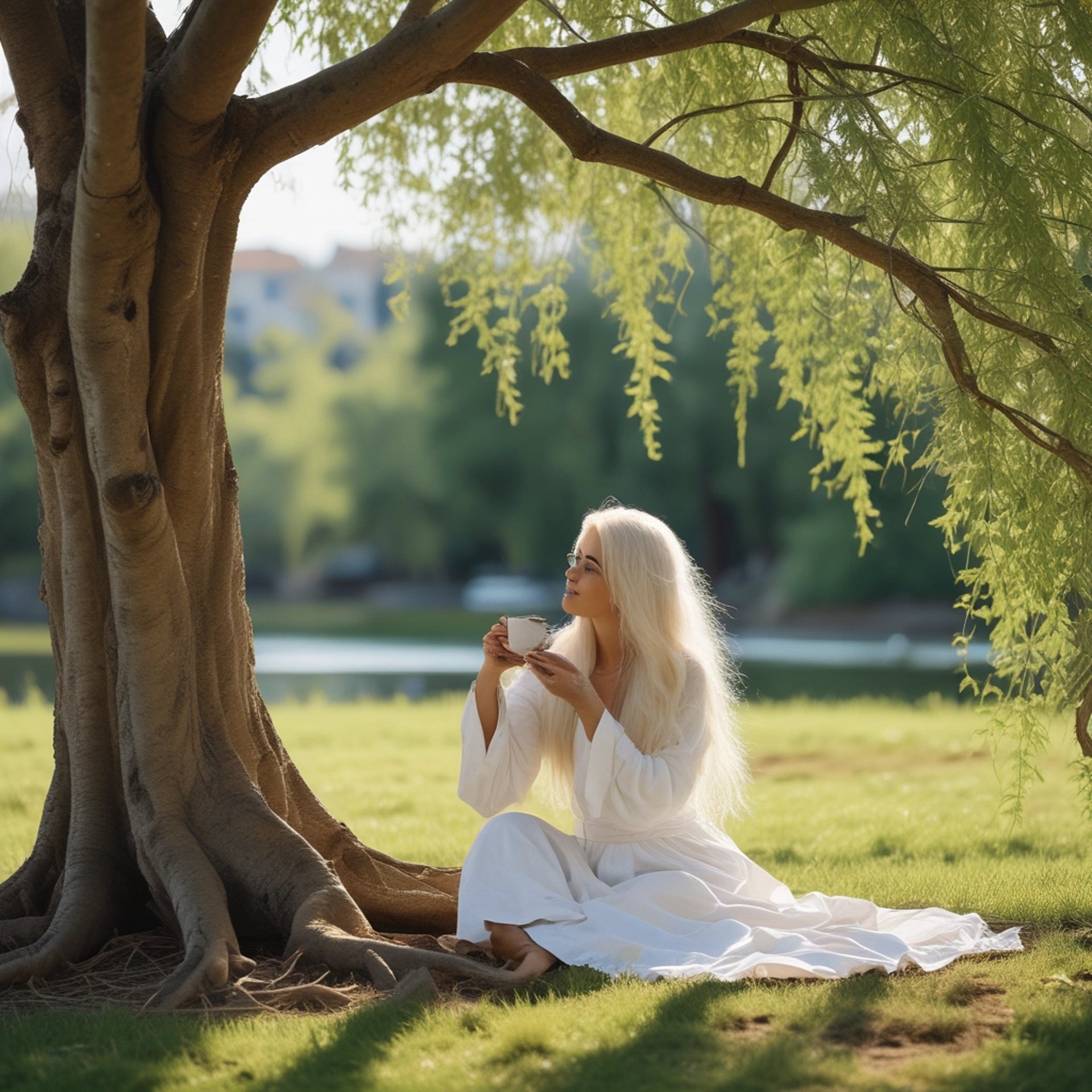 woman wearing yellow long-sleeved dress under white clouds and blue sky during daytime