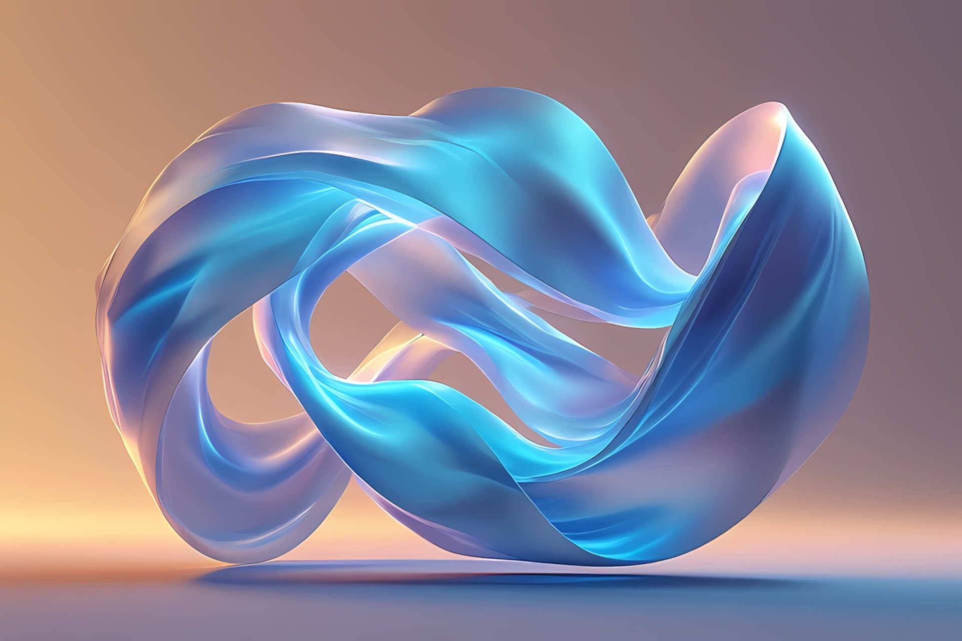 an abstract photo of a curved building with a blue sky in the background