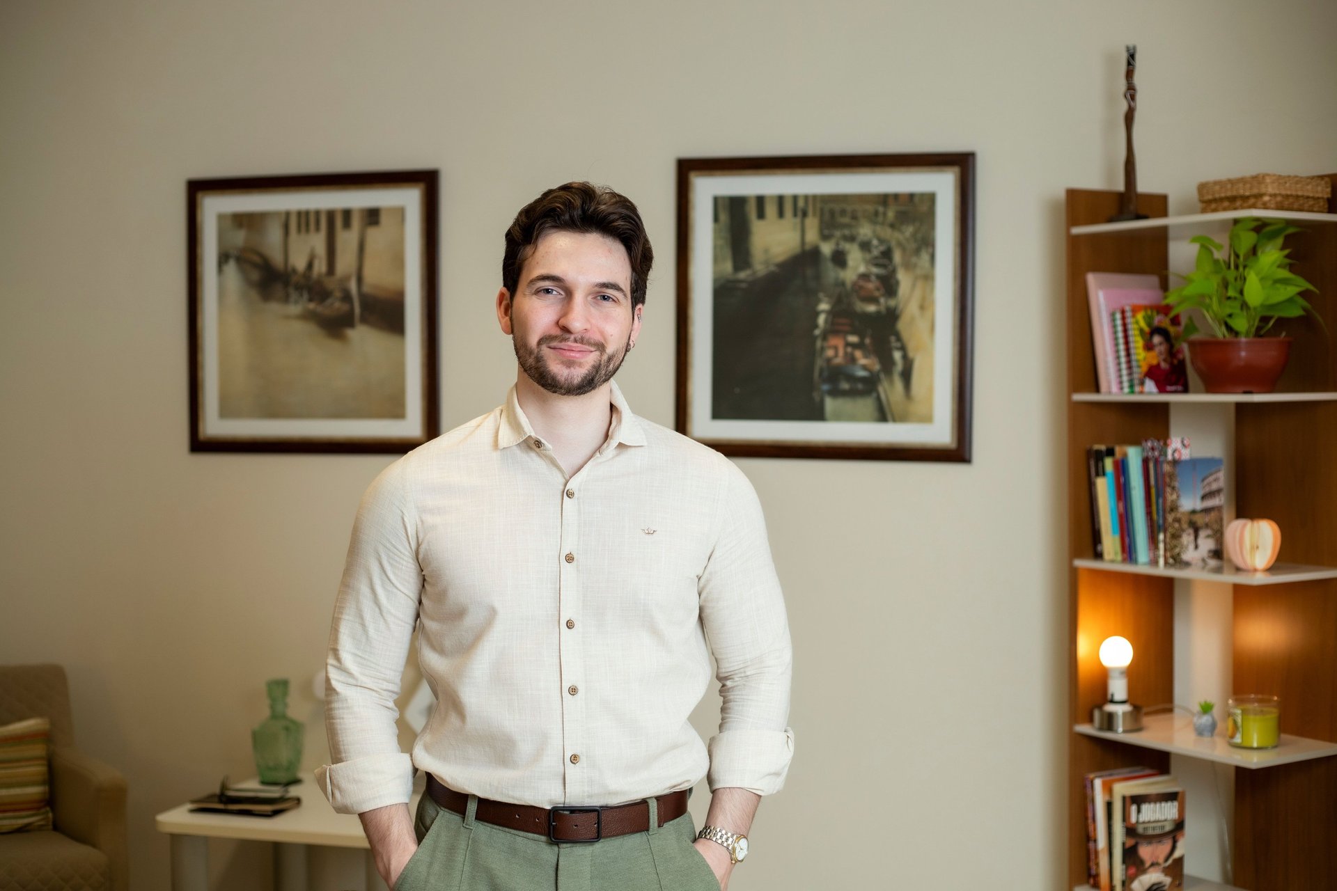 brown wooden table near white couch