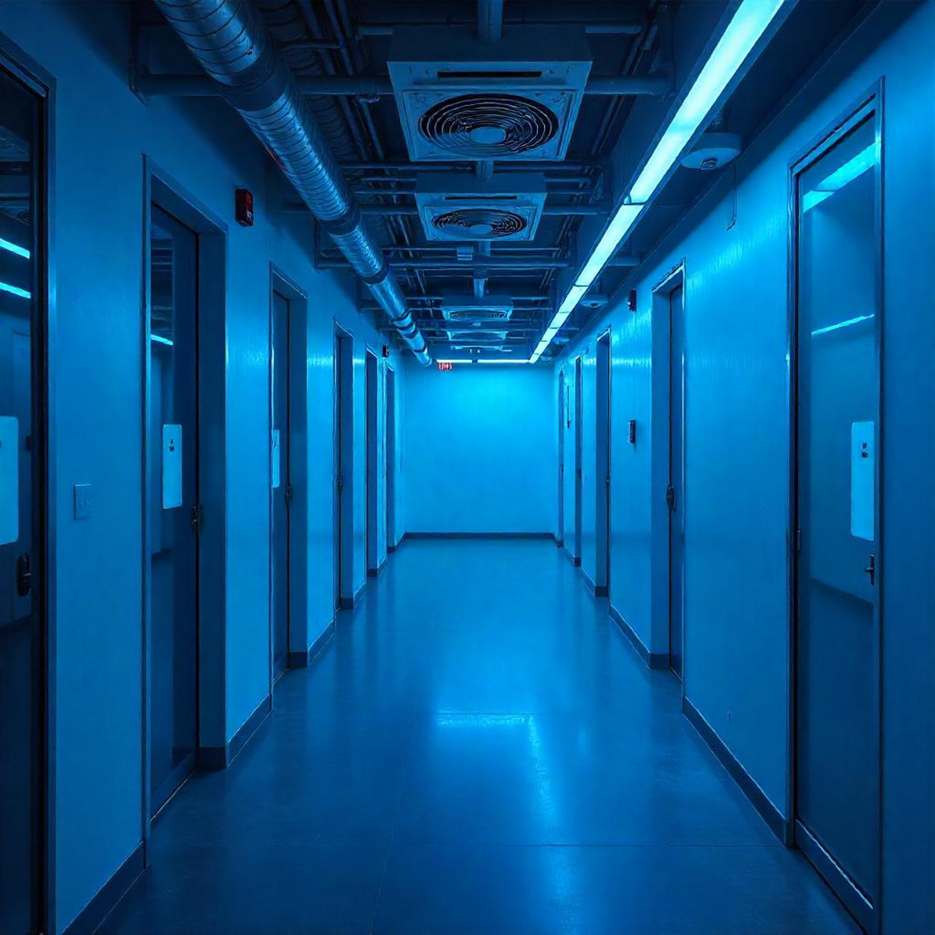 an abstract photo of a curved building with a blue sky in the background