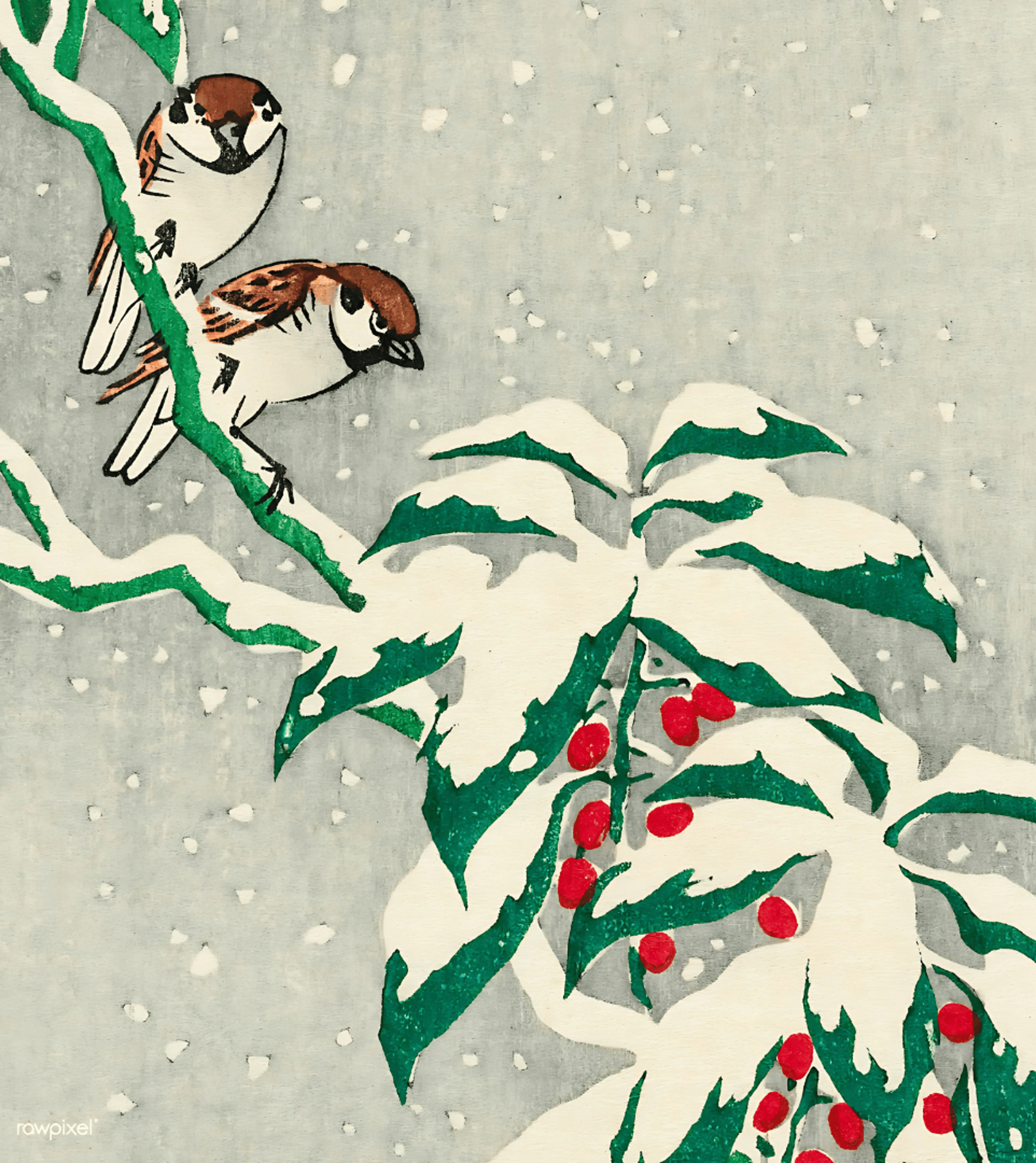 Christmas Birds background