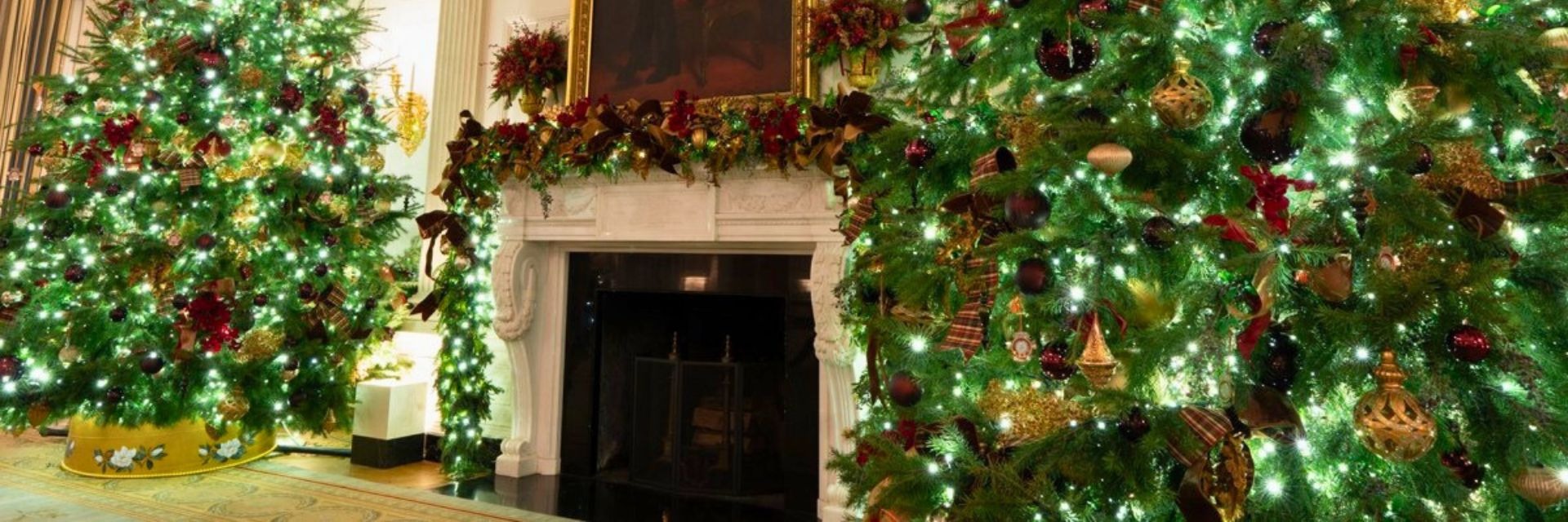 White House Christmas decor 2025 banner