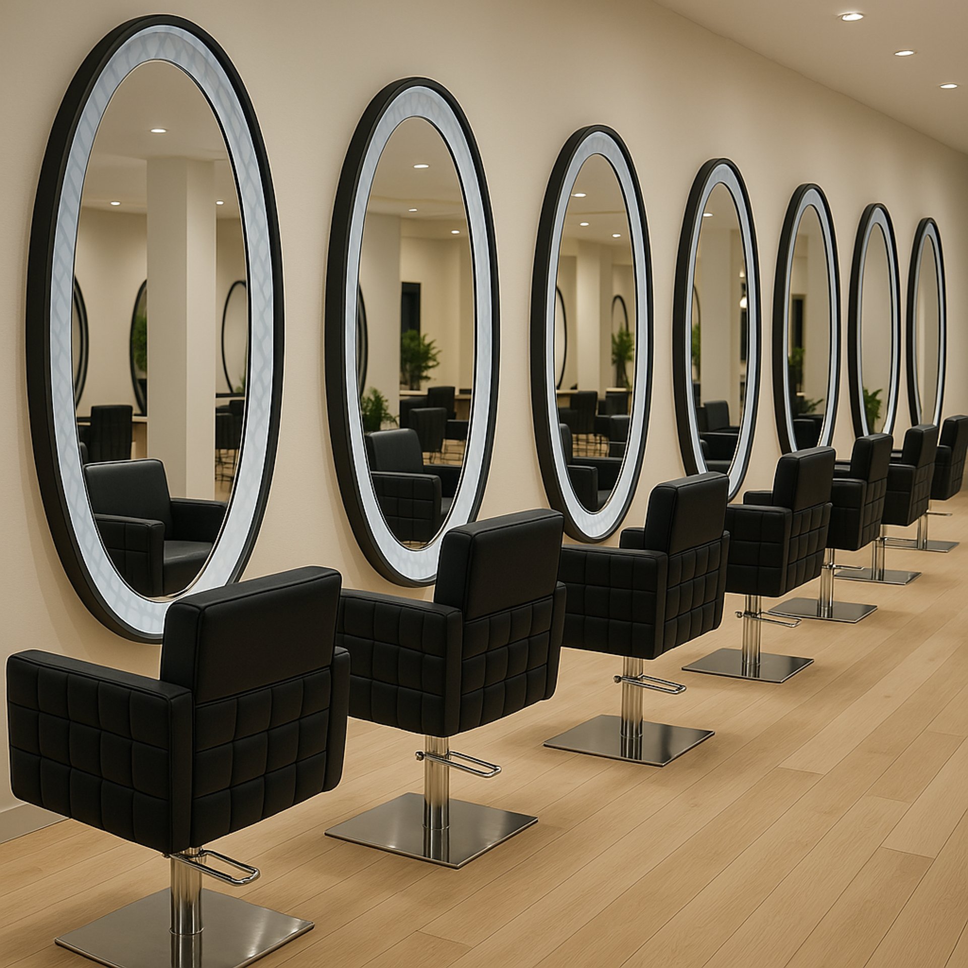 espejos de peluquería, espejos con marco clásico, espejos elegantes para salones, mobiliario de peluquería, espejos decorativ