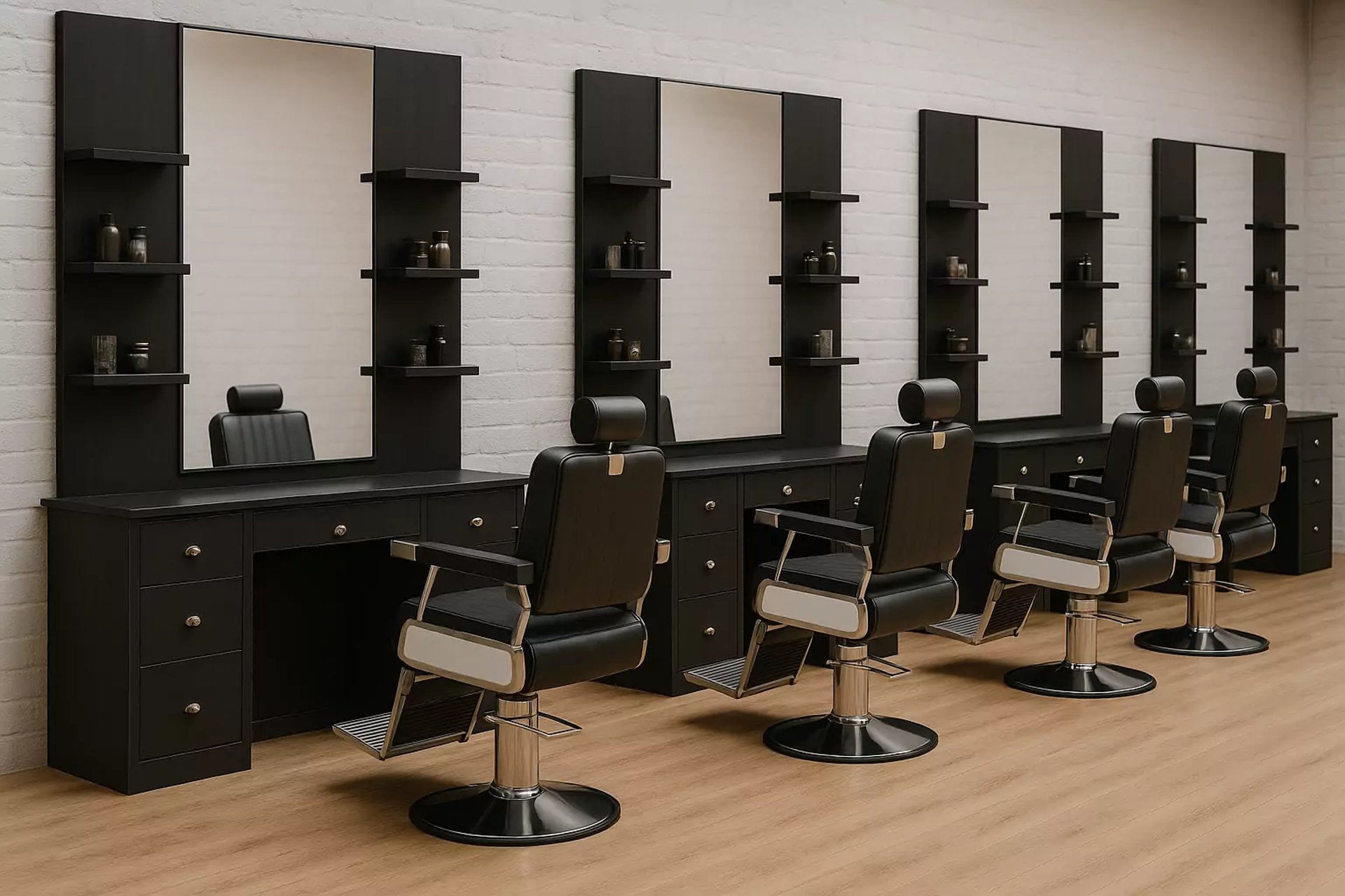 Espejos de barbería vintage, espejos retro para salón, espejos clásicos de peluquería