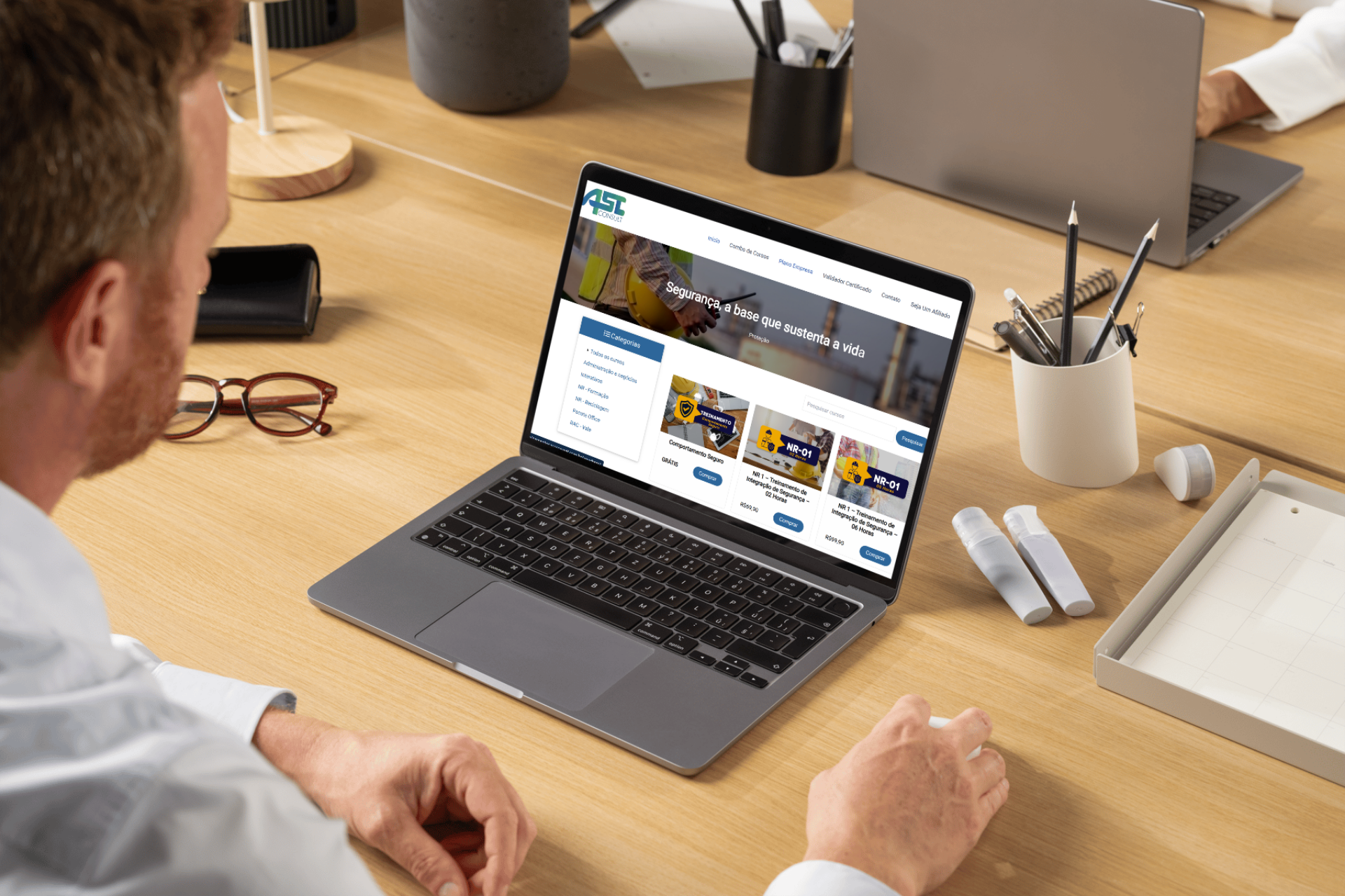 an abstract photo of a curved building with a blue sky in the background