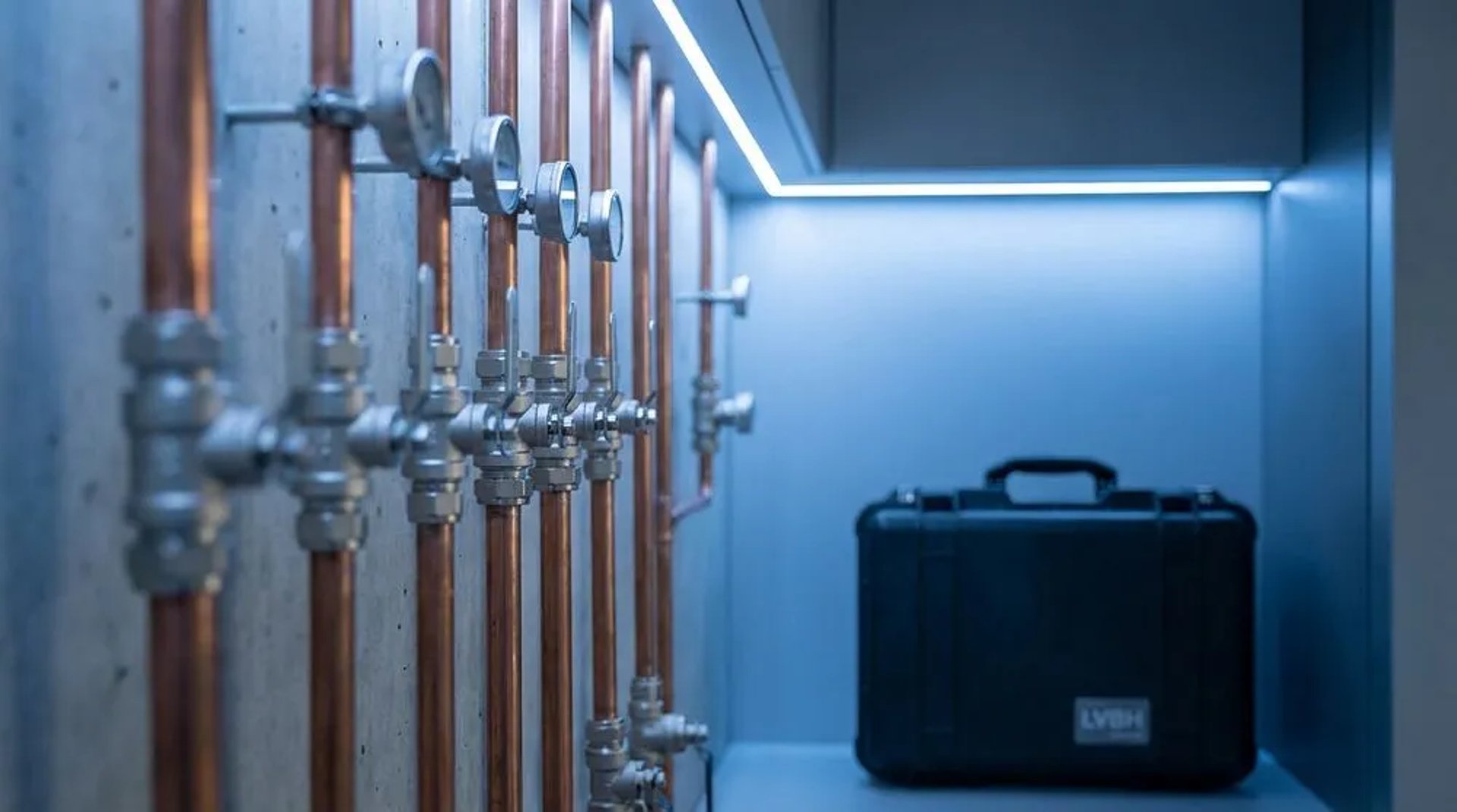 Installation de plomberie avec réseau de tuyauterie en cuivre par BH Bruno Holin à Montvendre