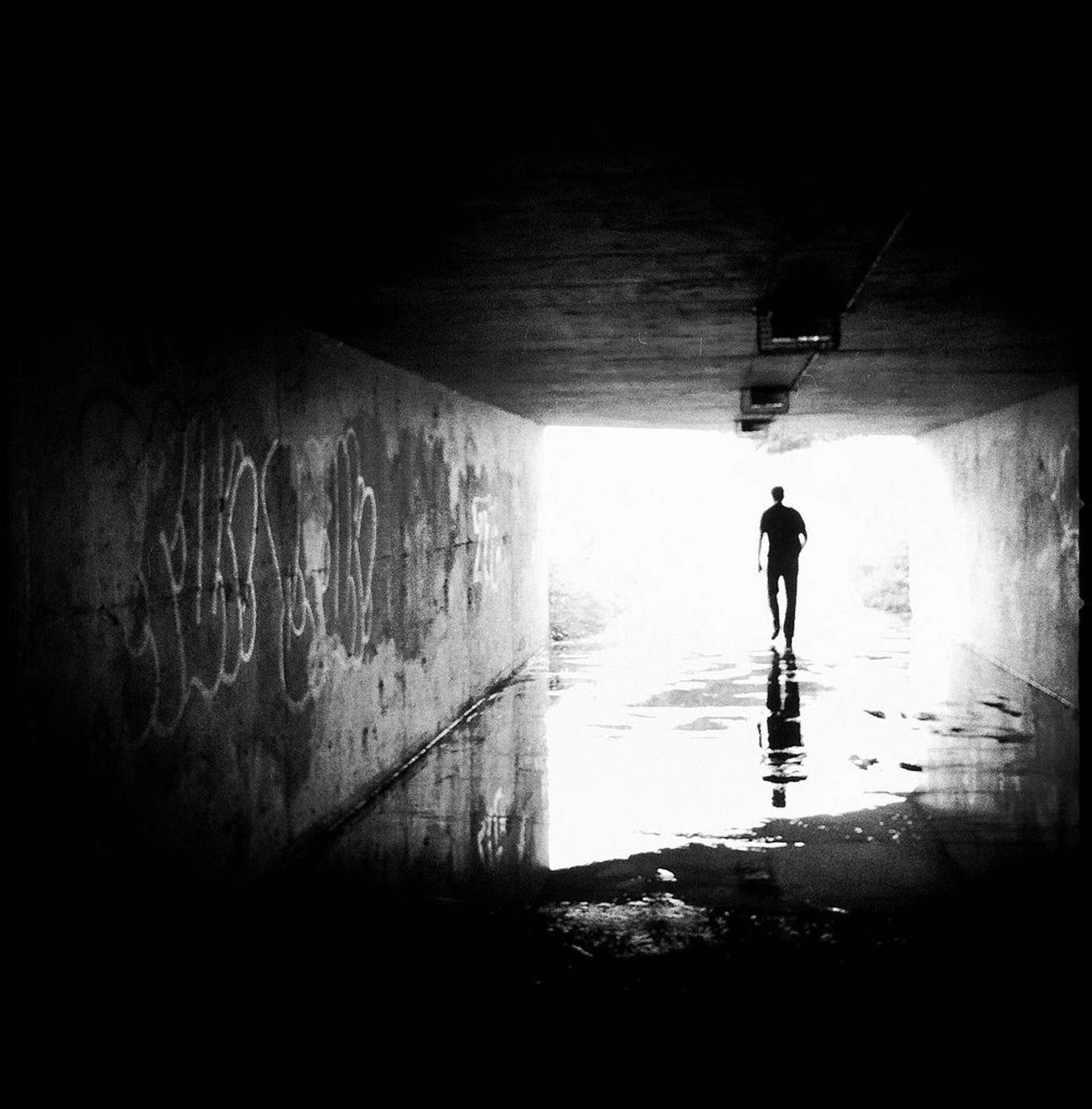 an abstract photo of a curved building with a blue sky in the background
