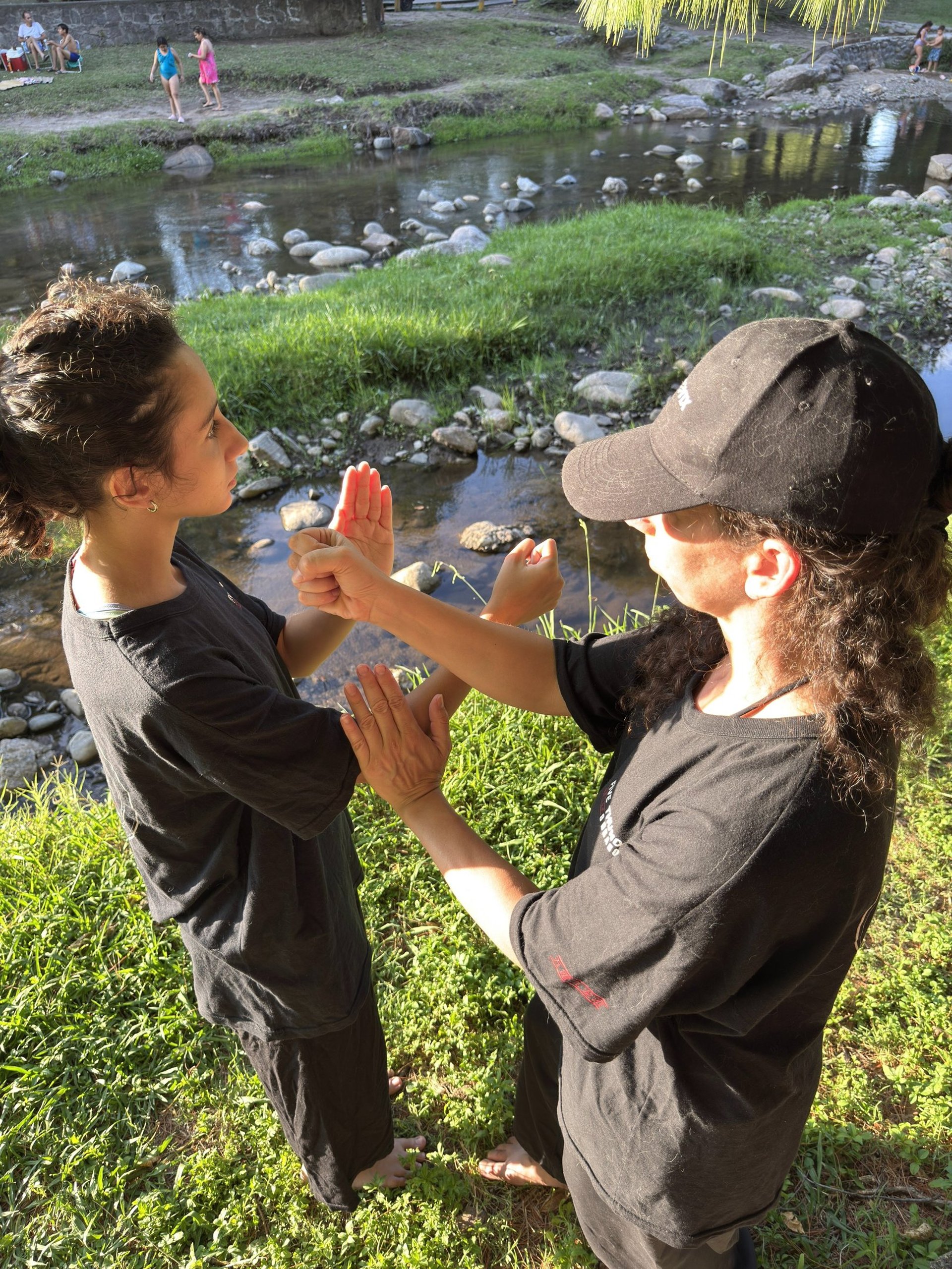 an abstract photo of a curved building with a blue sky in the background