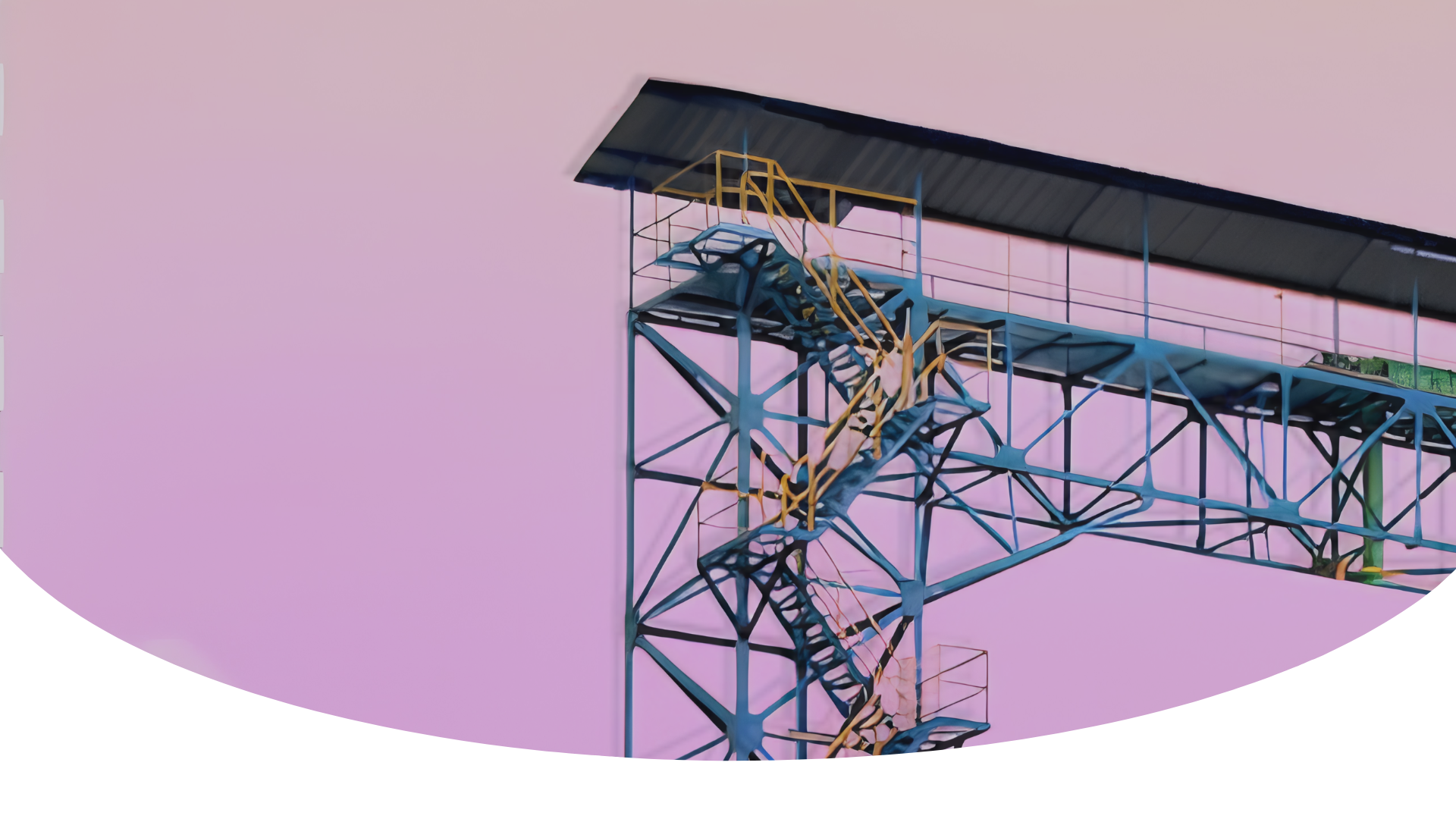 a tall metal structure with a sky background