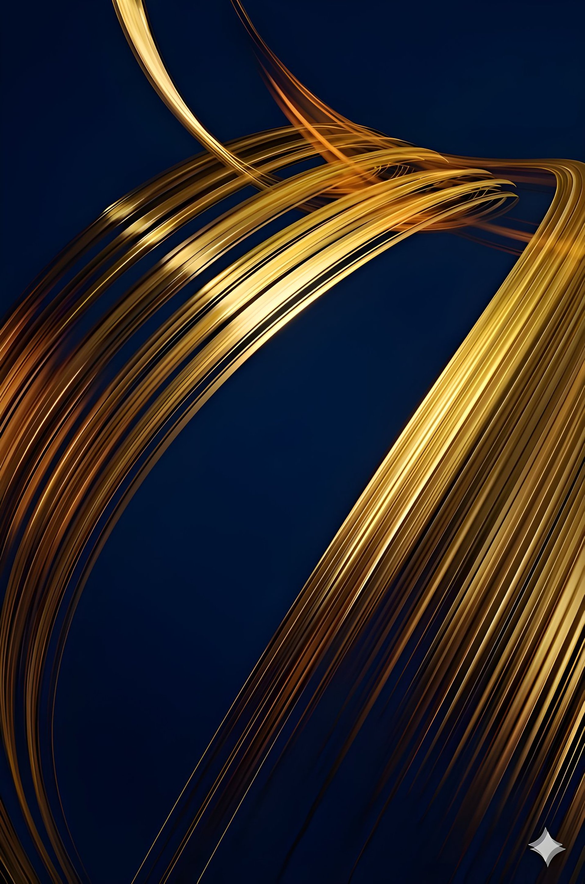 Golden light streaks against a black background.