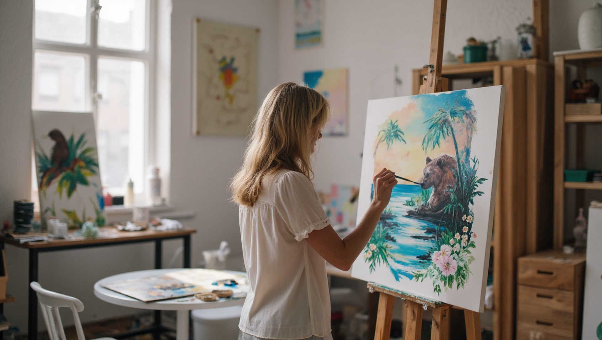 woman wearing yellow long-sleeved dress under white clouds and blue sky during daytime