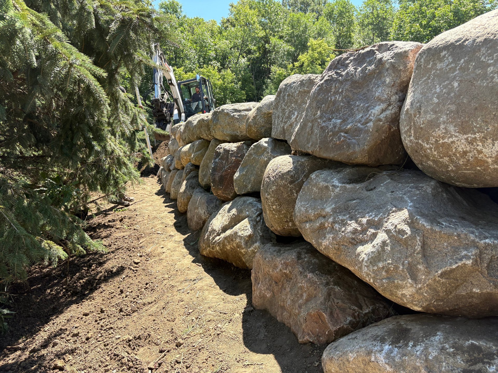 Boulder wall in Dassel MN
