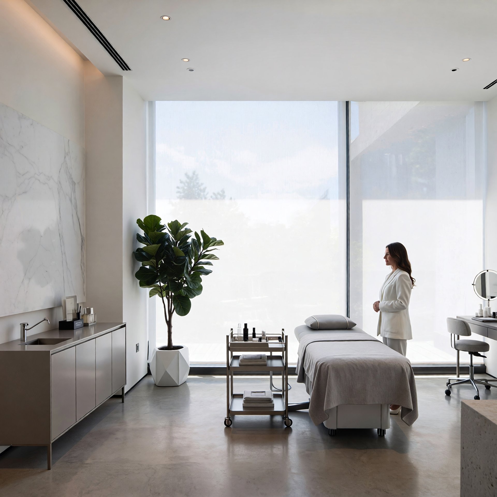 white plastic pump bottle beside pink tulips and gray towel