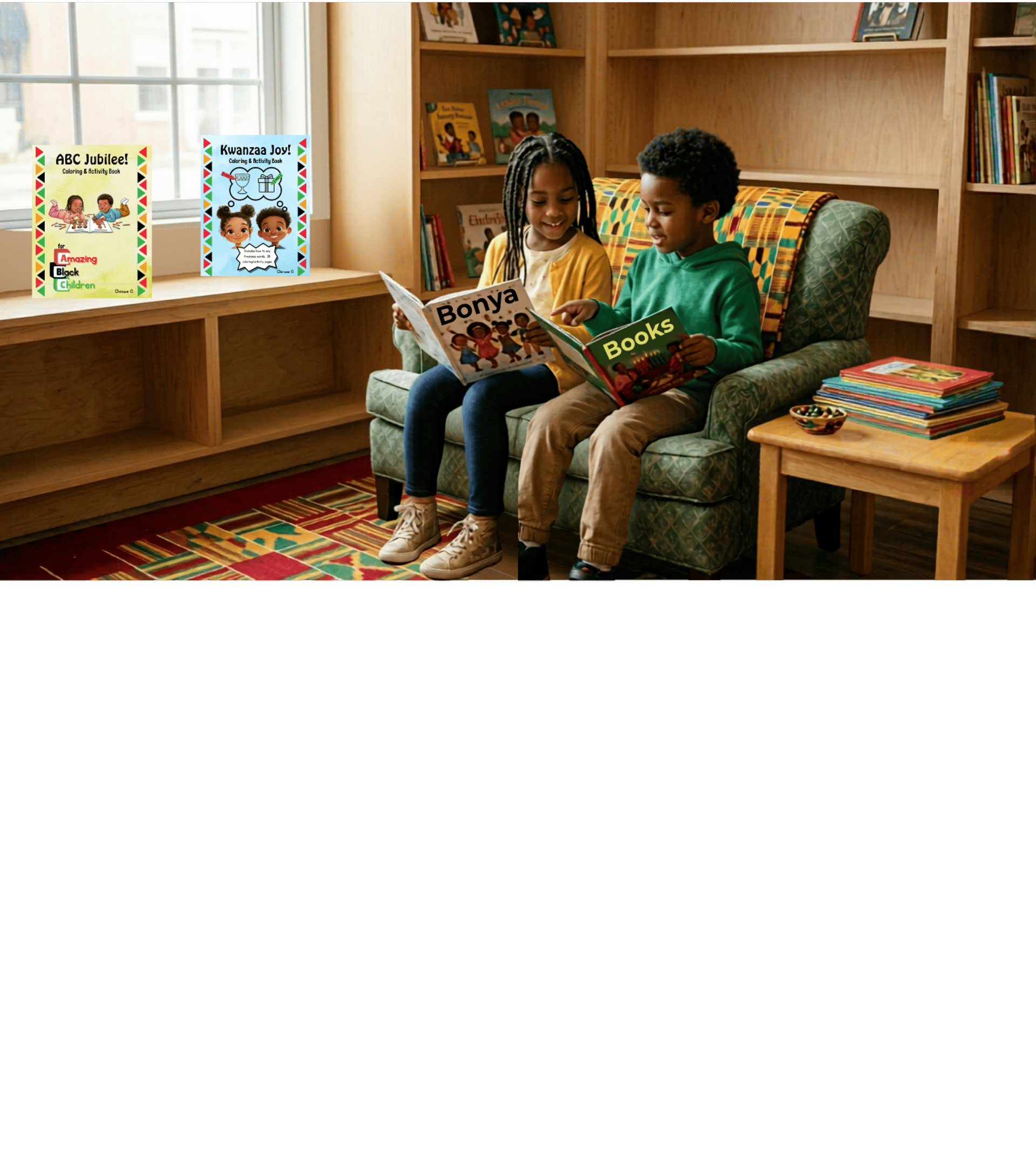 Black children reading Bonya Books educational resources