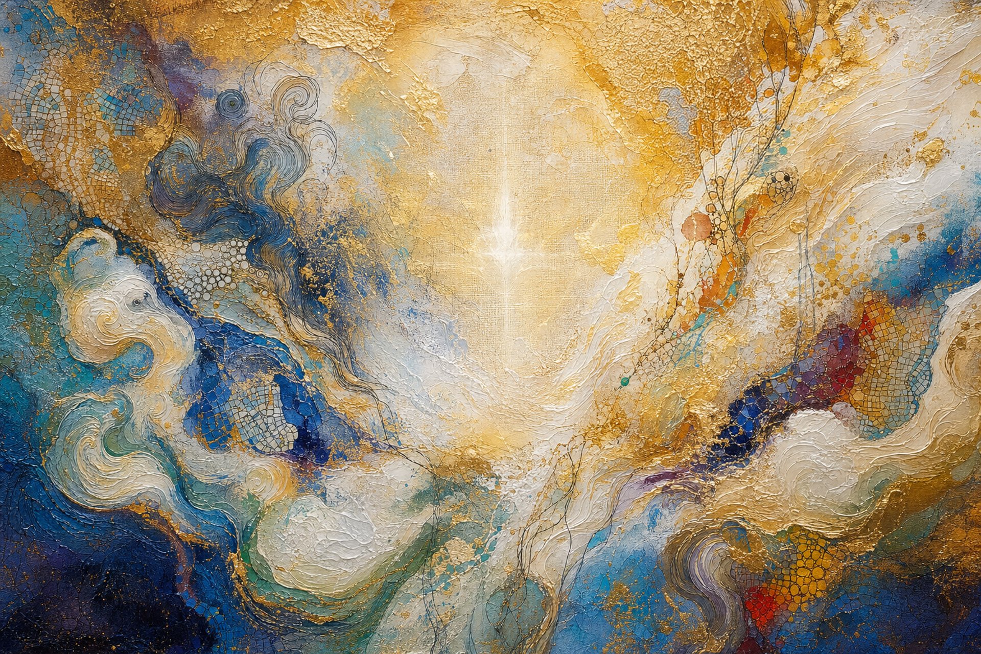 Abstract cosmic flow symbolizing one universal truth expressed through countless paths of understanding.