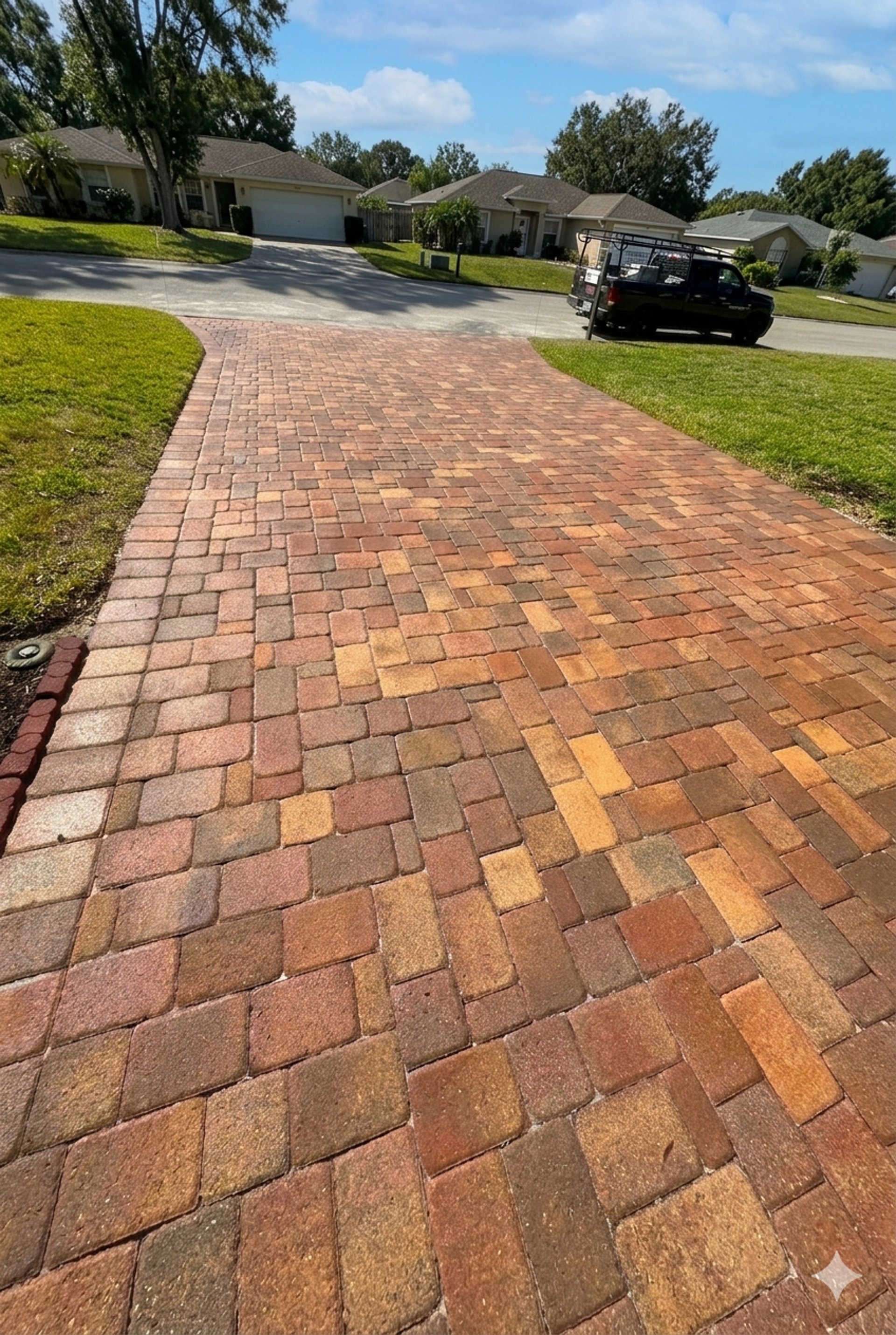 an abstract photo of a curved building with a blue sky in the background