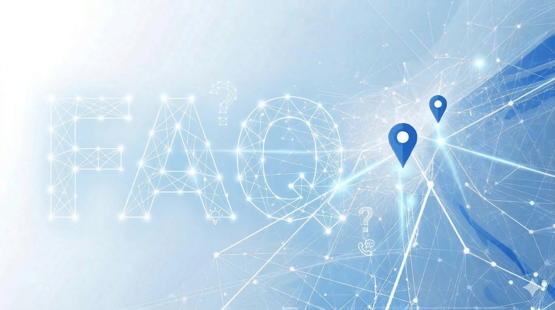 Ein Bild das schematisch häufige Fragen darstellt