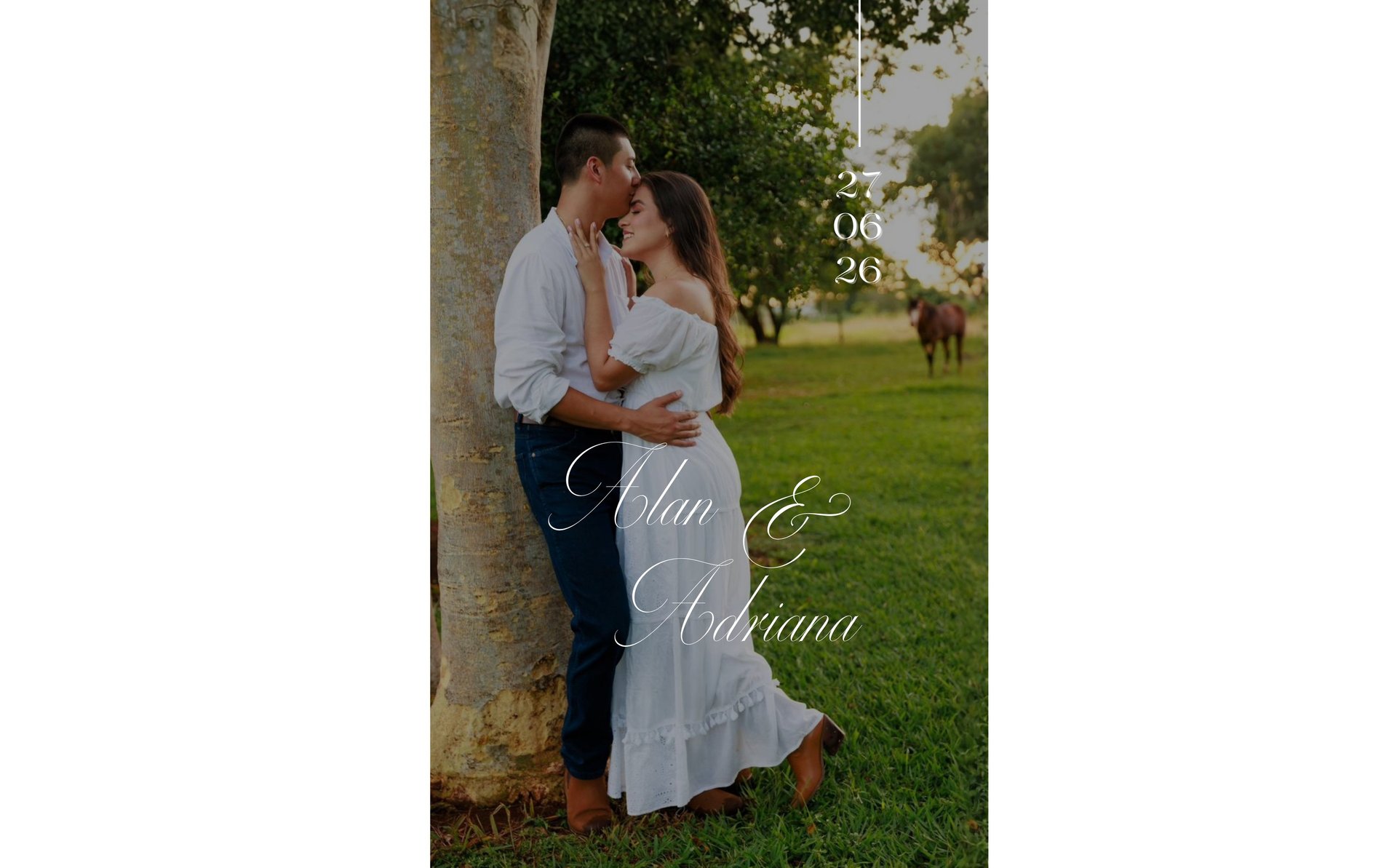 woman in white wedding dress stands in front of man in tuxedo