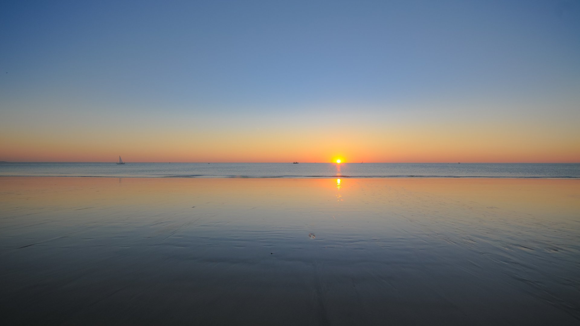 Beautiful sunset Le Havre beach