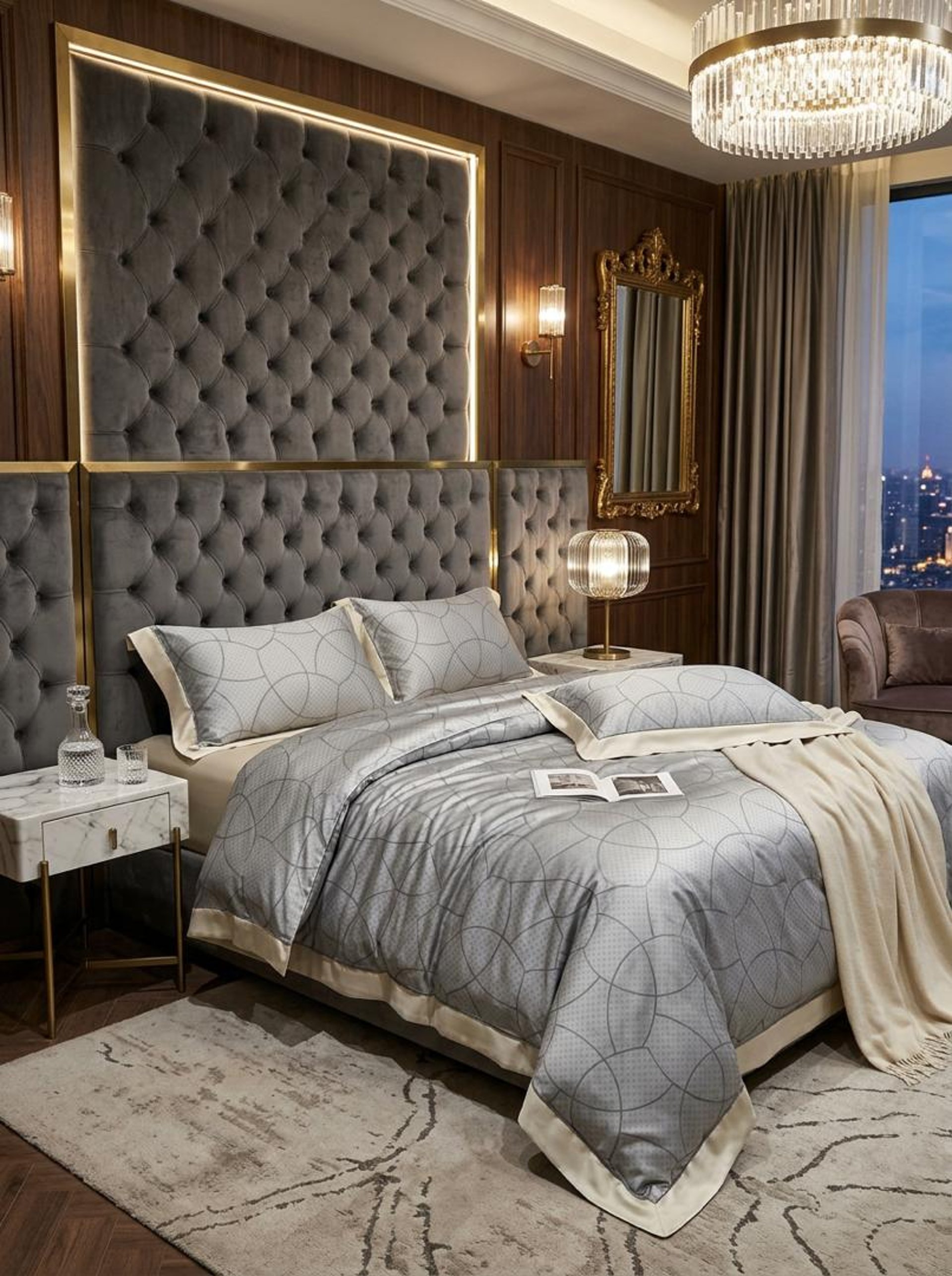 black and white bed linen
